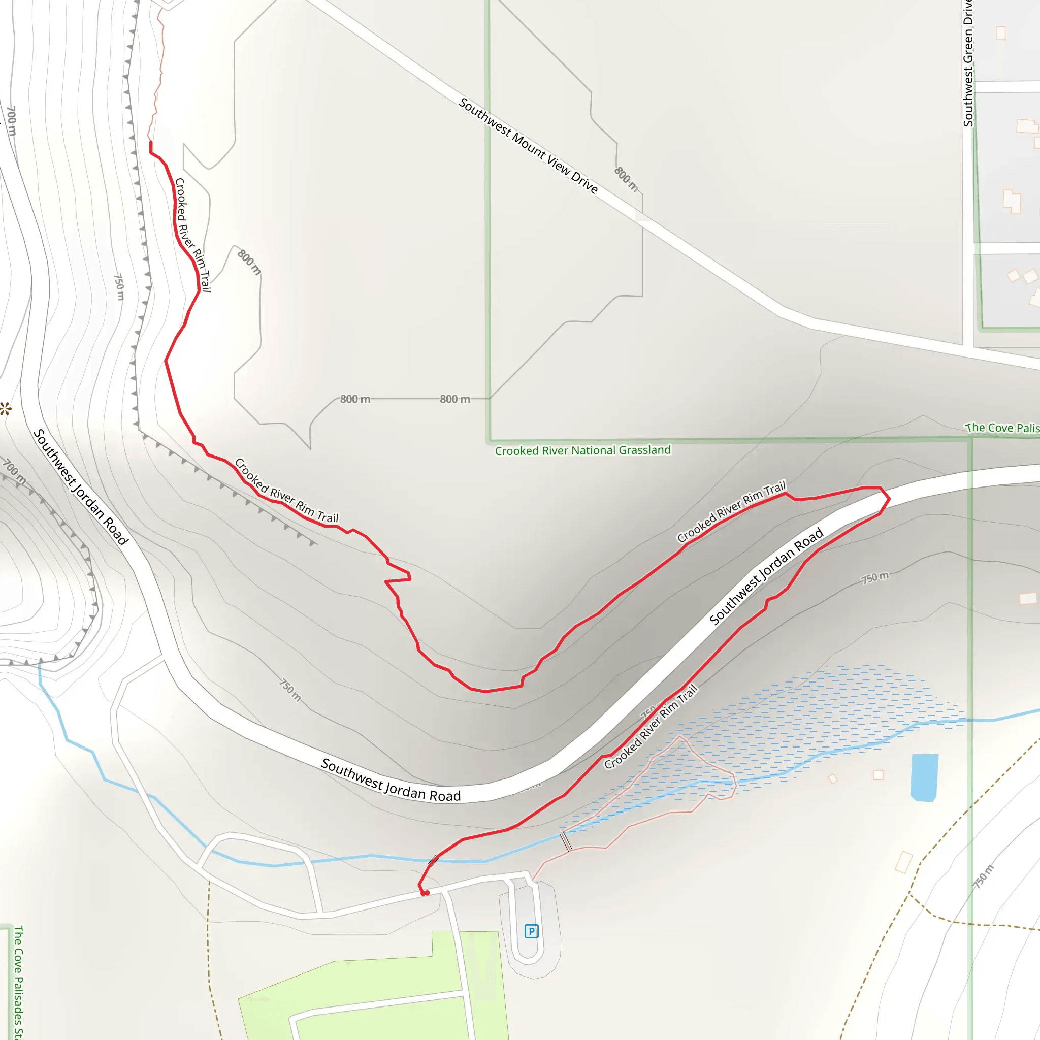 Crooked River Rim Trail mobile static map