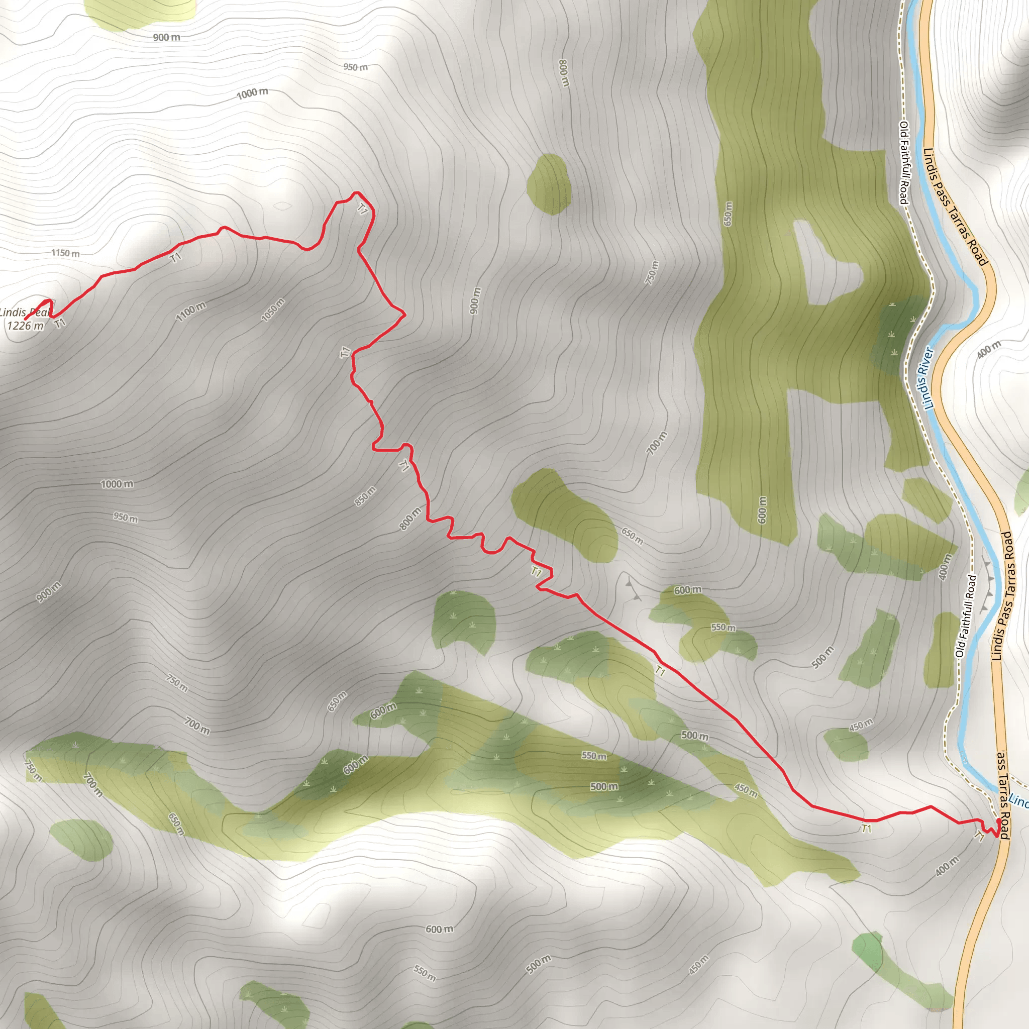 Lindis Peak Track mobile static map