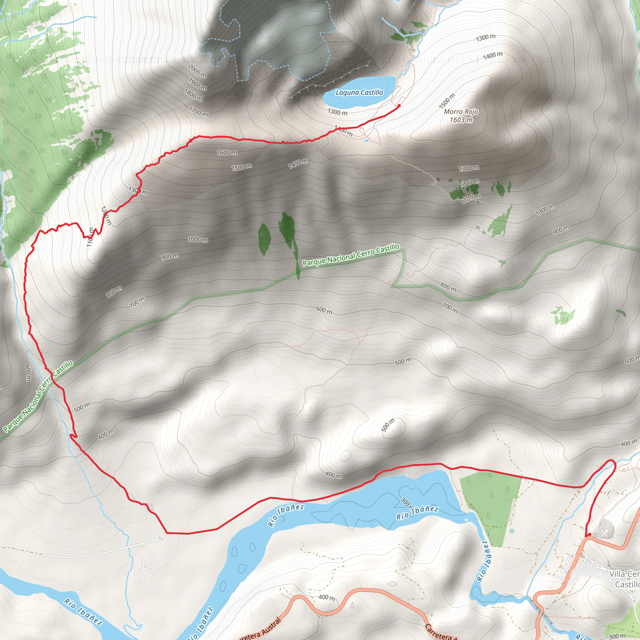 Hike to Cerro Castillo mobile static map
