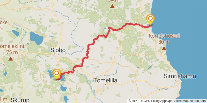 Skåneleden Trail alt 5 Map