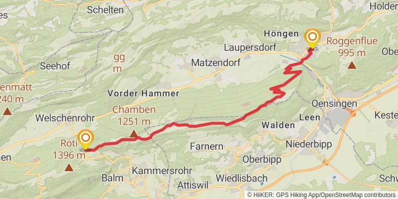 Jura Crest Trail stage 6 Map