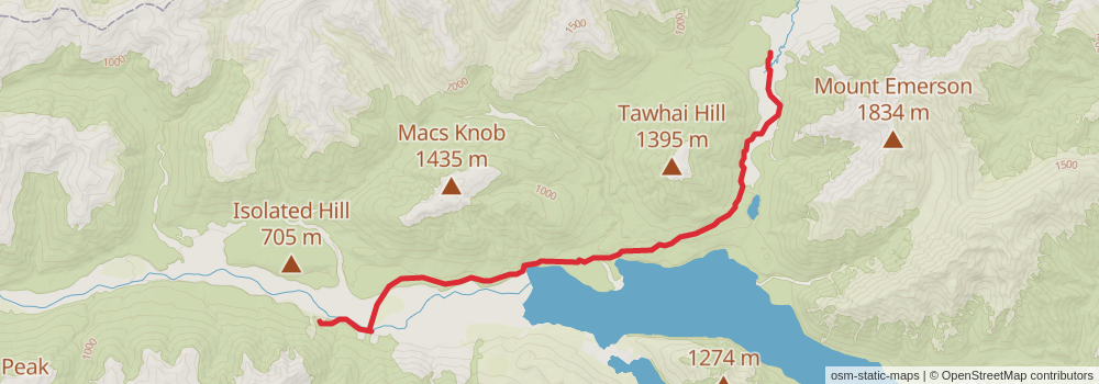 Te Araroa Trail stage 125 Map