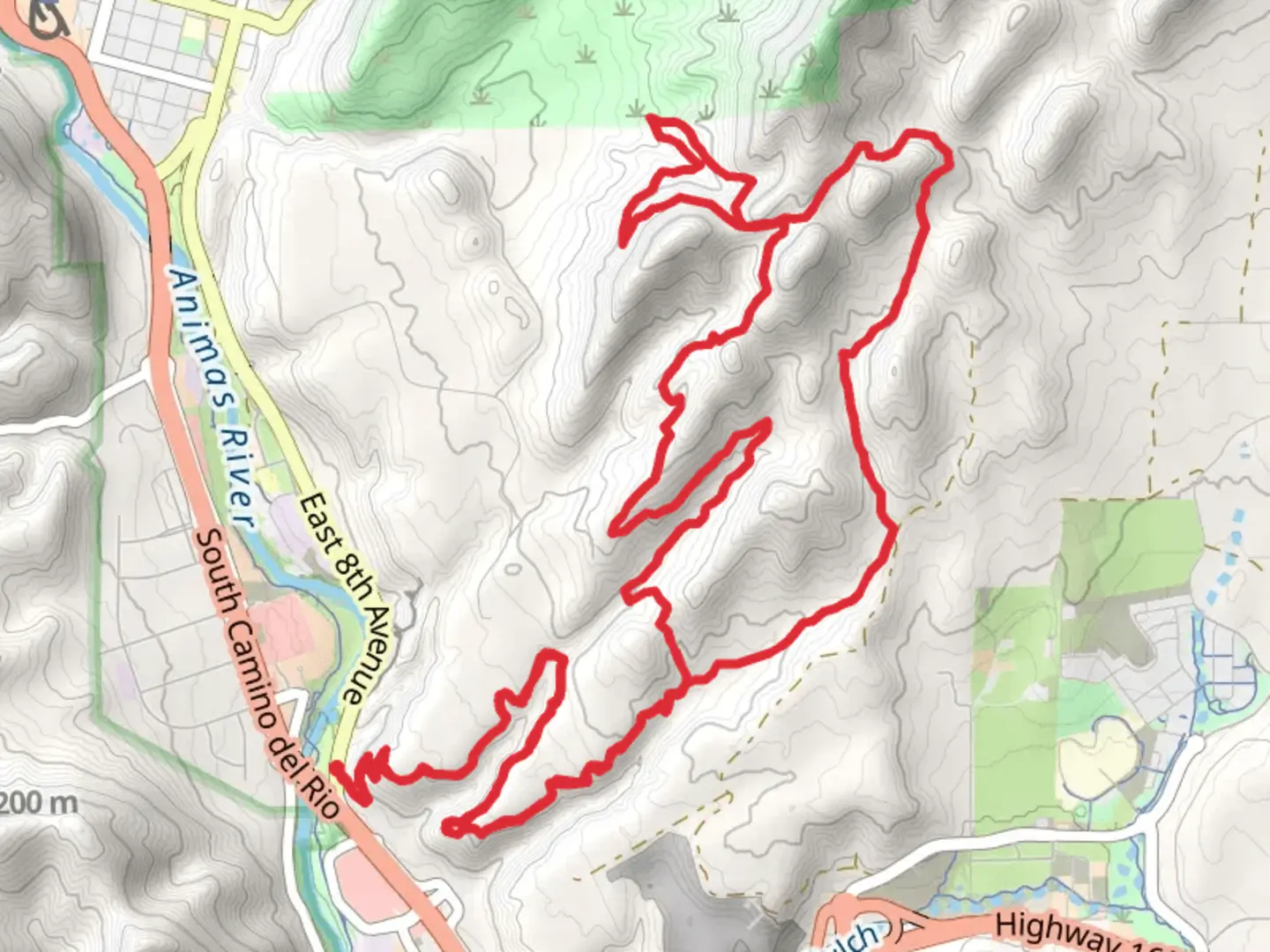 An image depicting the trail South Rim and Telegraph Loop Trail from Carbon Junction and its surrounding area.