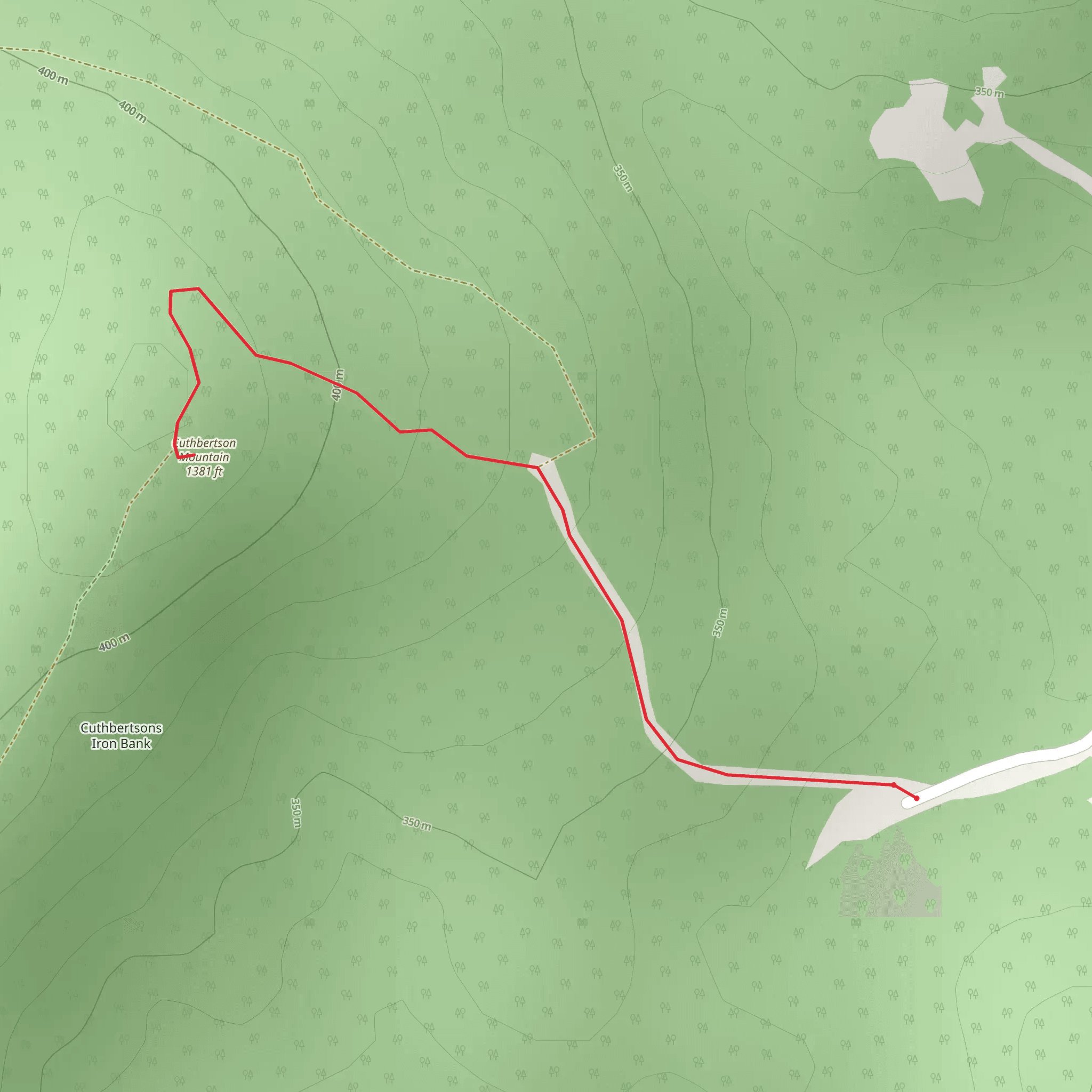 Cuthbertson Mountain Out and Back mobile static map