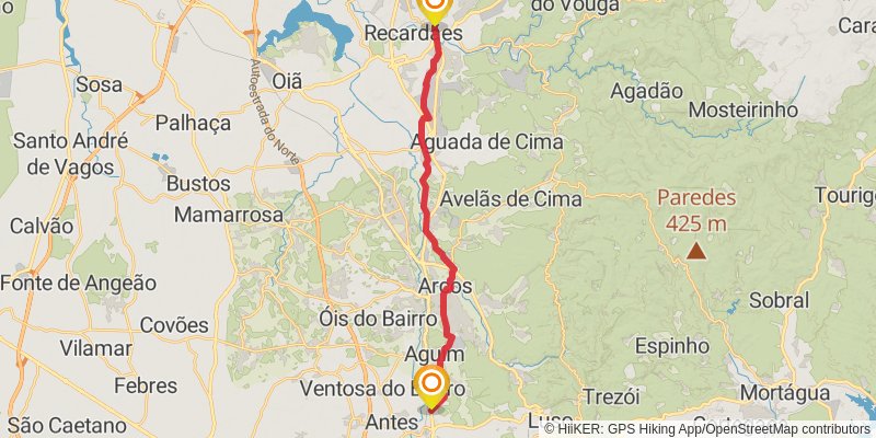 Camino Portugues stage 14 Map