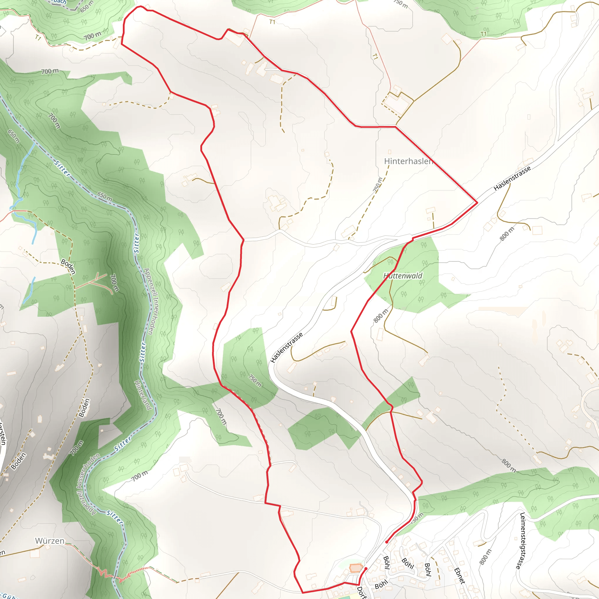 Haslen Loop mobile static map