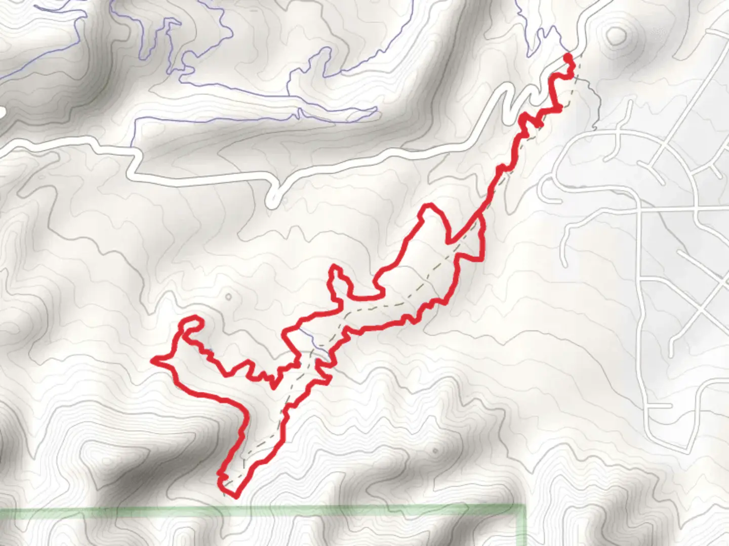 An image depicting the trail Lamba Chops and Hot Shots Loop and its surrounding area.