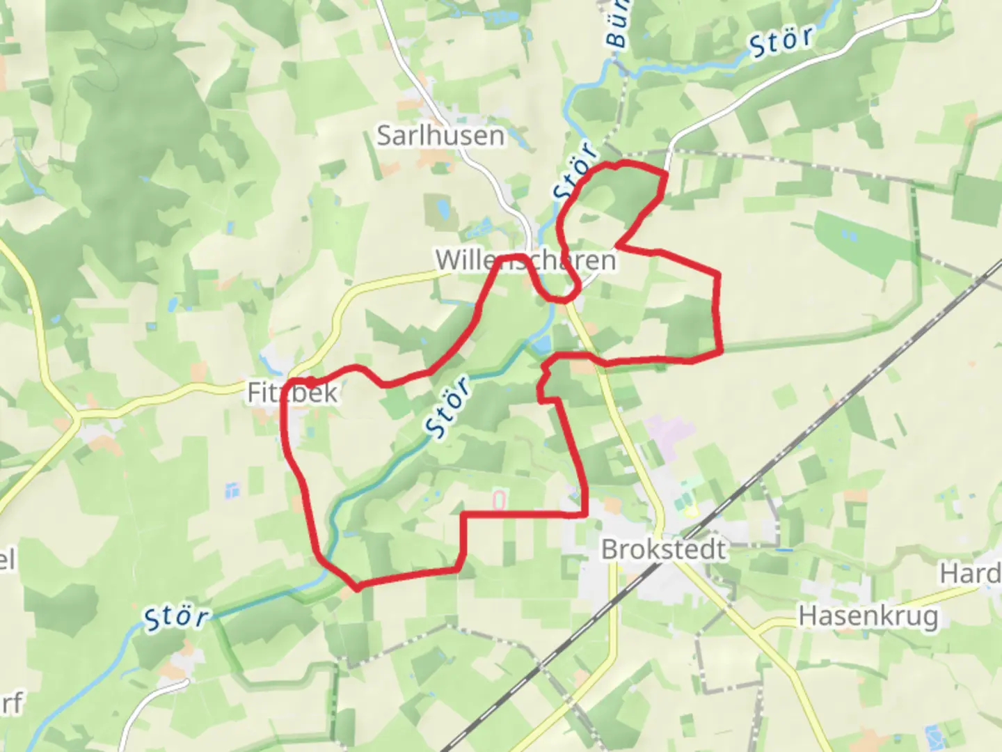 An image depicting the trail Fitzbek Loop and its surrounding area.