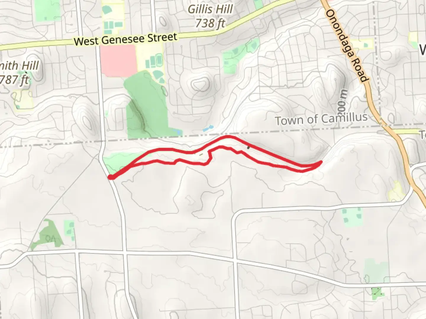 An image depicting the trail Split Rock Area Loop from Kasson Road and its surrounding area.