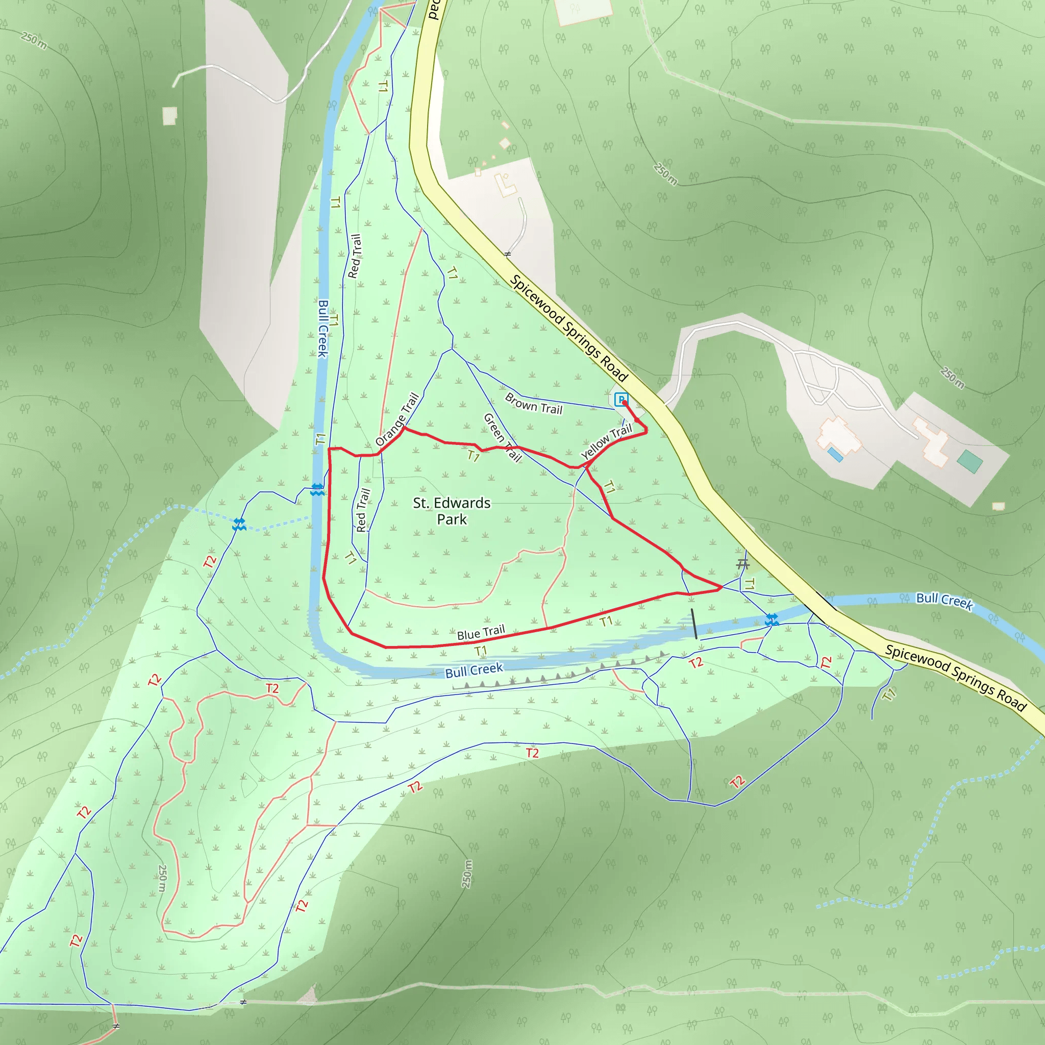 St Edwards Park Loop mobile static map