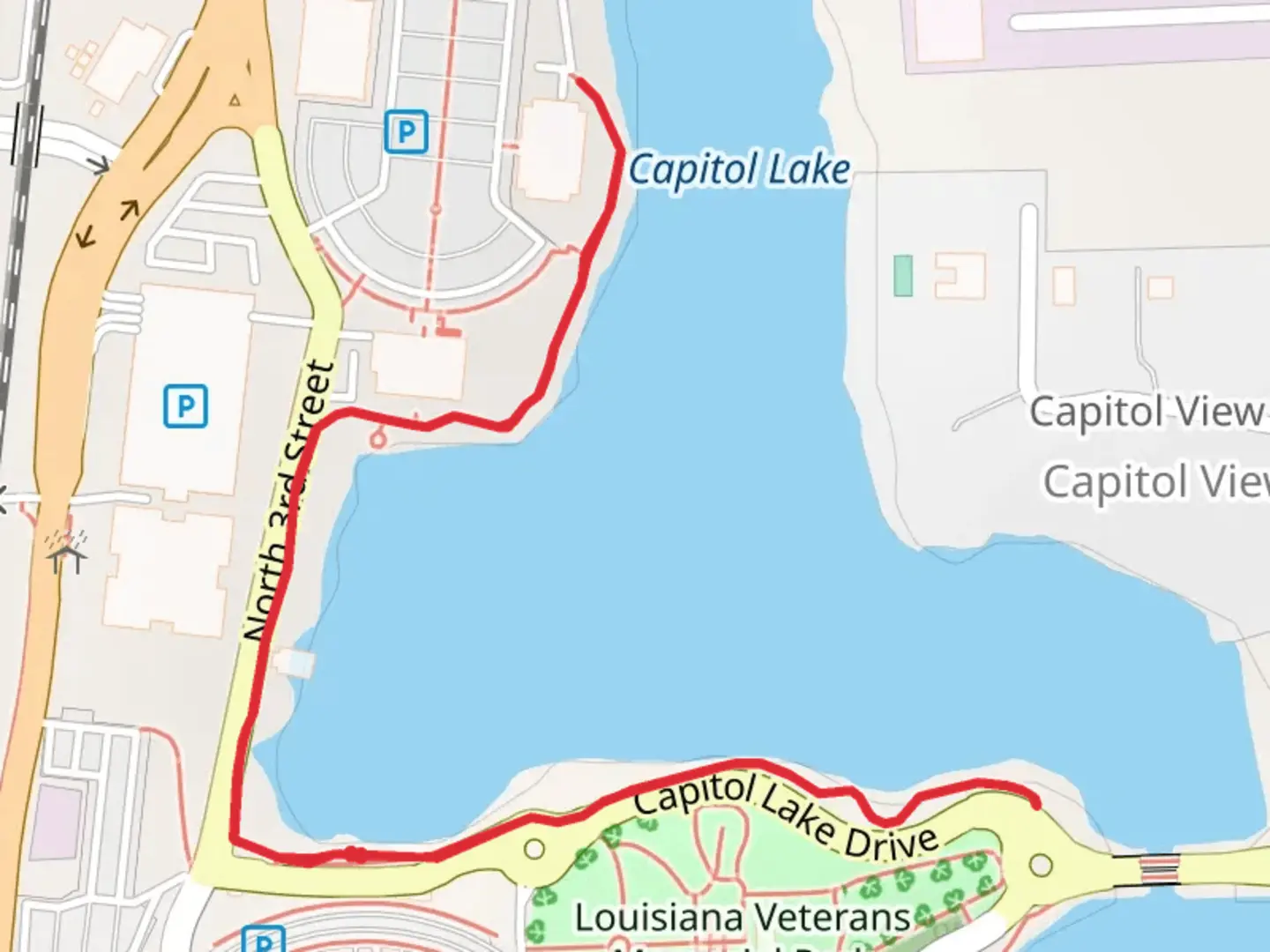 An image depicting the trail Capitol Lake East and South Trail and its surrounding area.