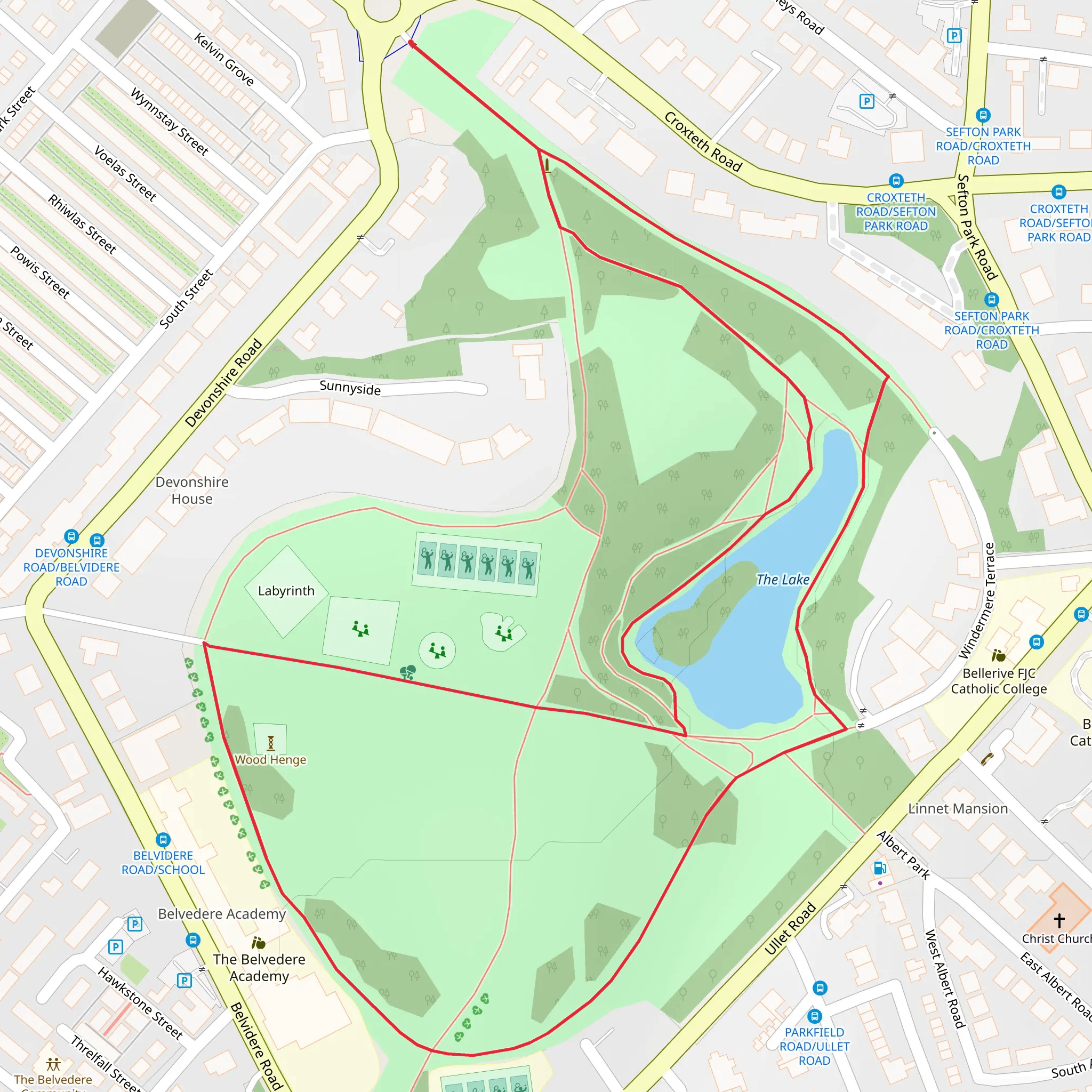 Princes Park Loop mobile static map