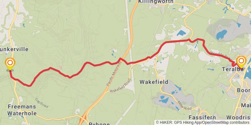 The Great North Walk stage 14 Map