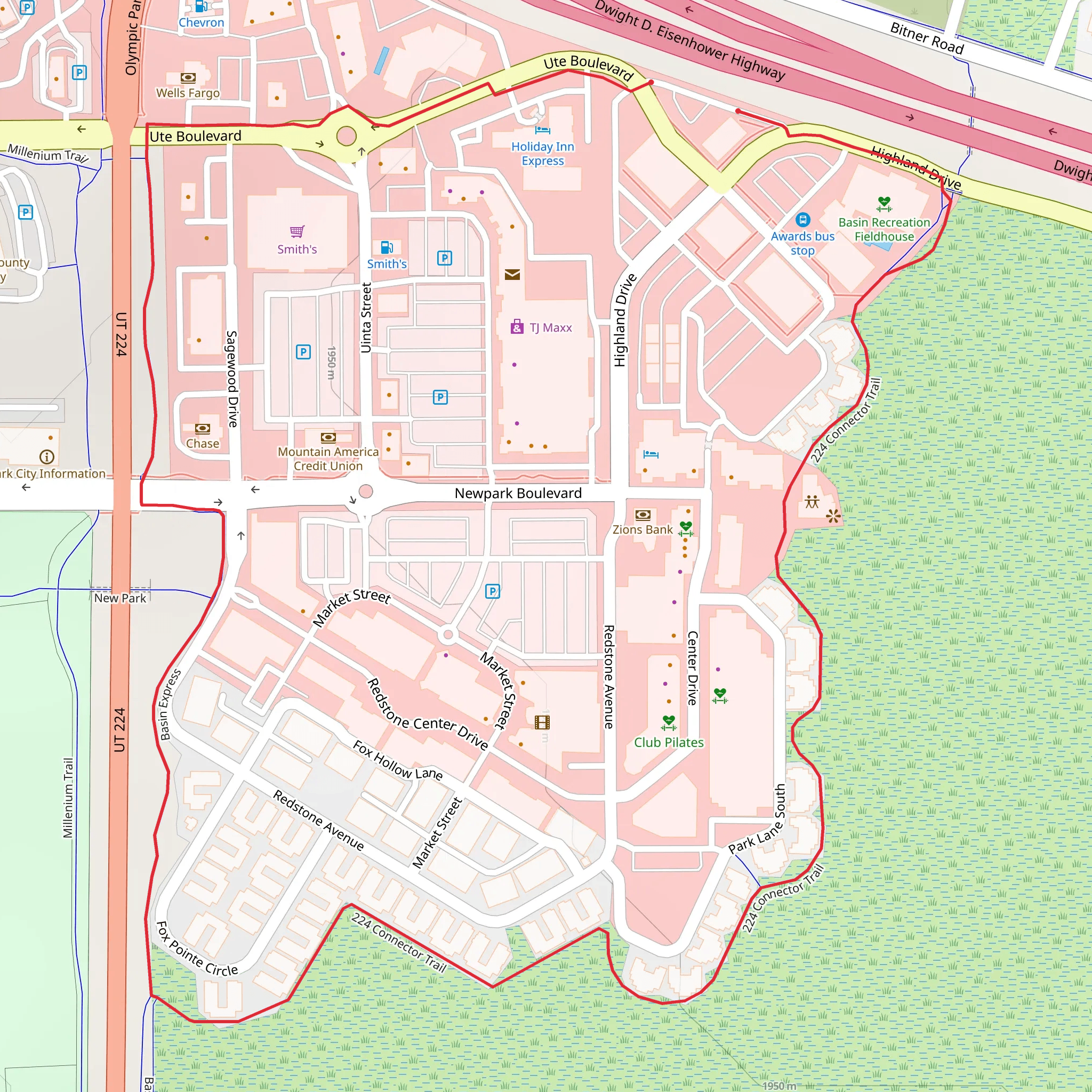 Basin Express and 224 Connector Loop Trail mobile static map