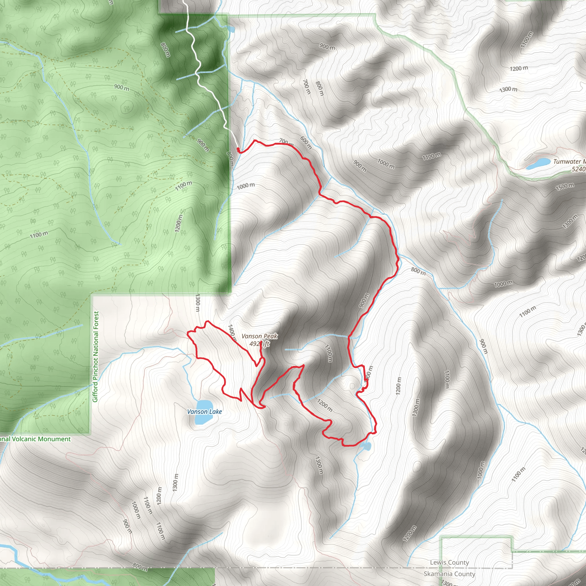 Vanson Peak via Goat Creek Trail mobile static map