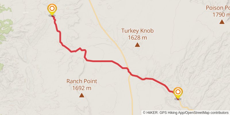 American Discovery Trail North Route stage 291 Map
