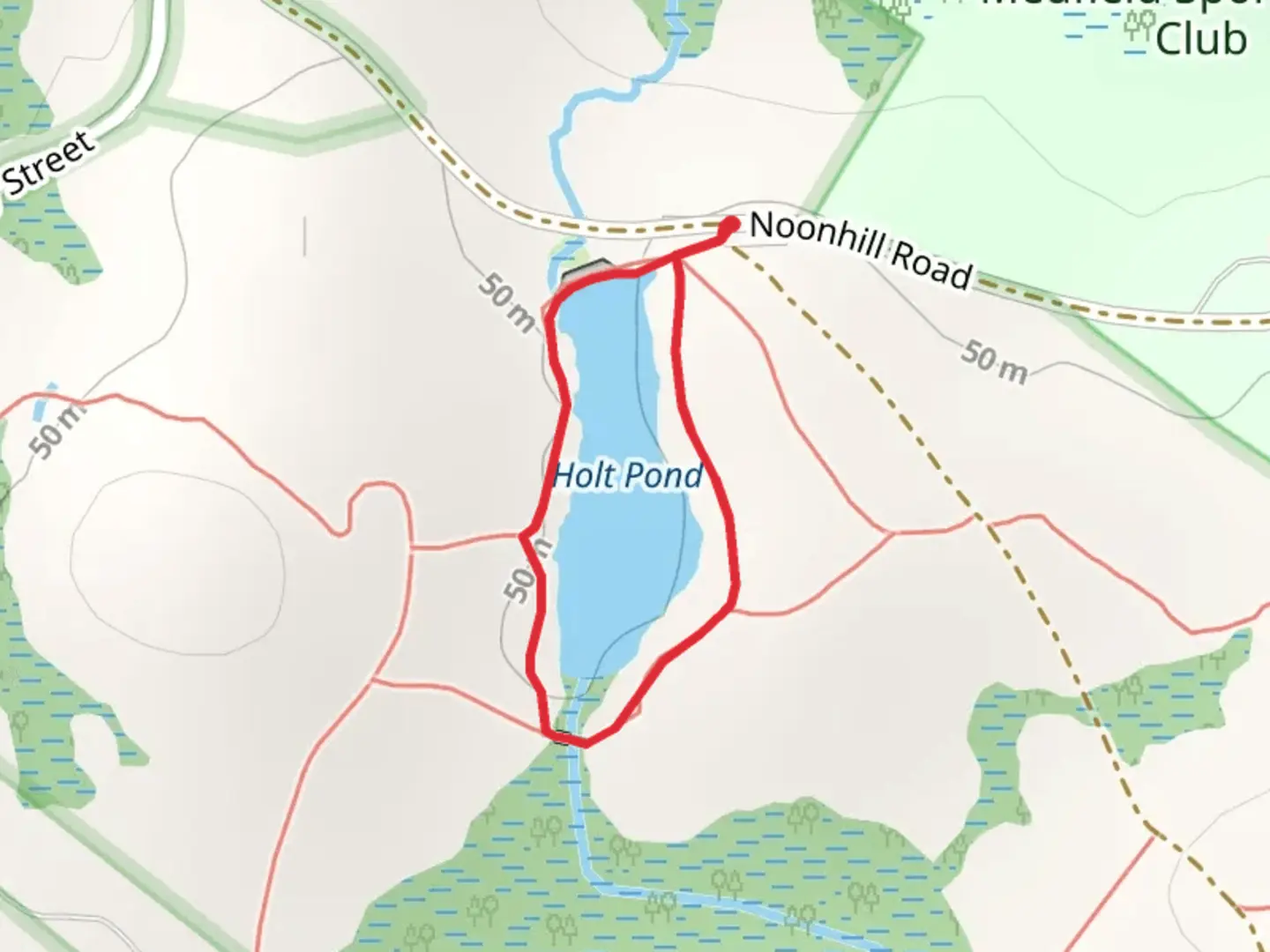 An image depicting the trail Holt Pond Loop and its surrounding area.