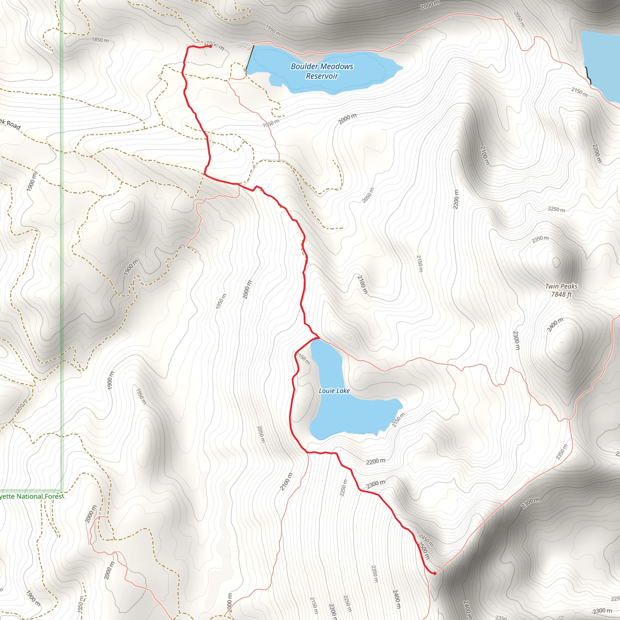 Louie Lake from Boulder Lake Road mobile static map