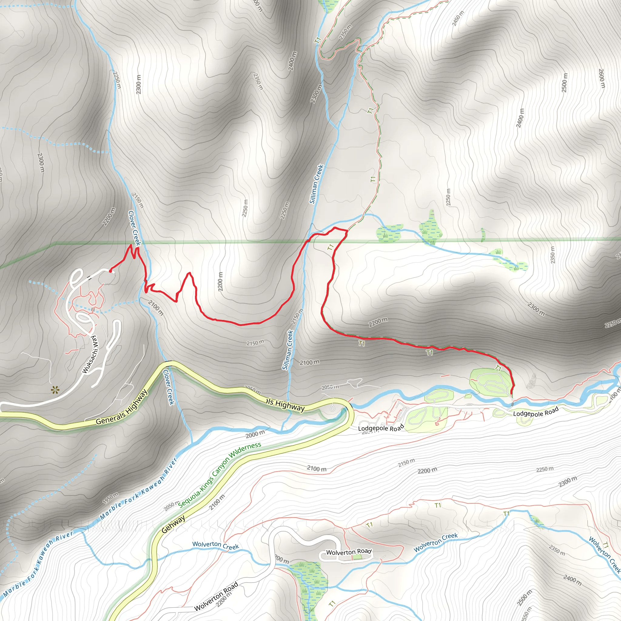 Twin Lakes Trail mobile static map