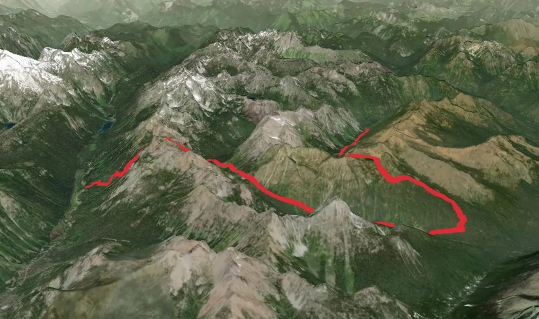 An image depicting the trail Snowall Cradle Trail and its surrounding area.