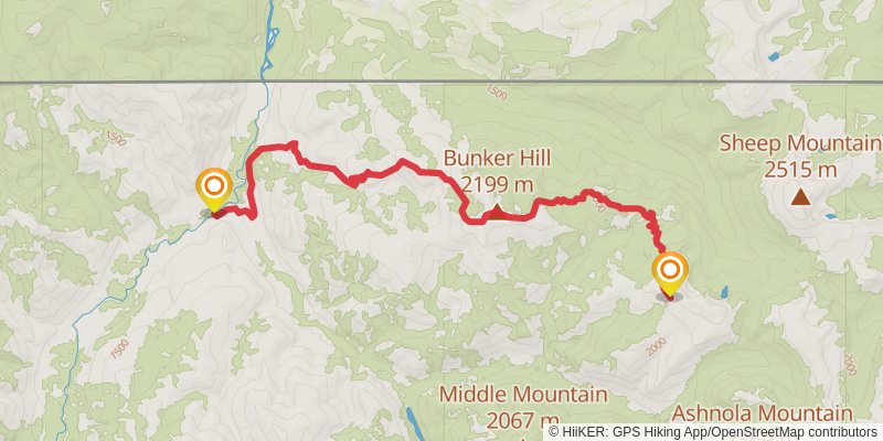 Ultra Pedestrian North Loop stage 210 Map
