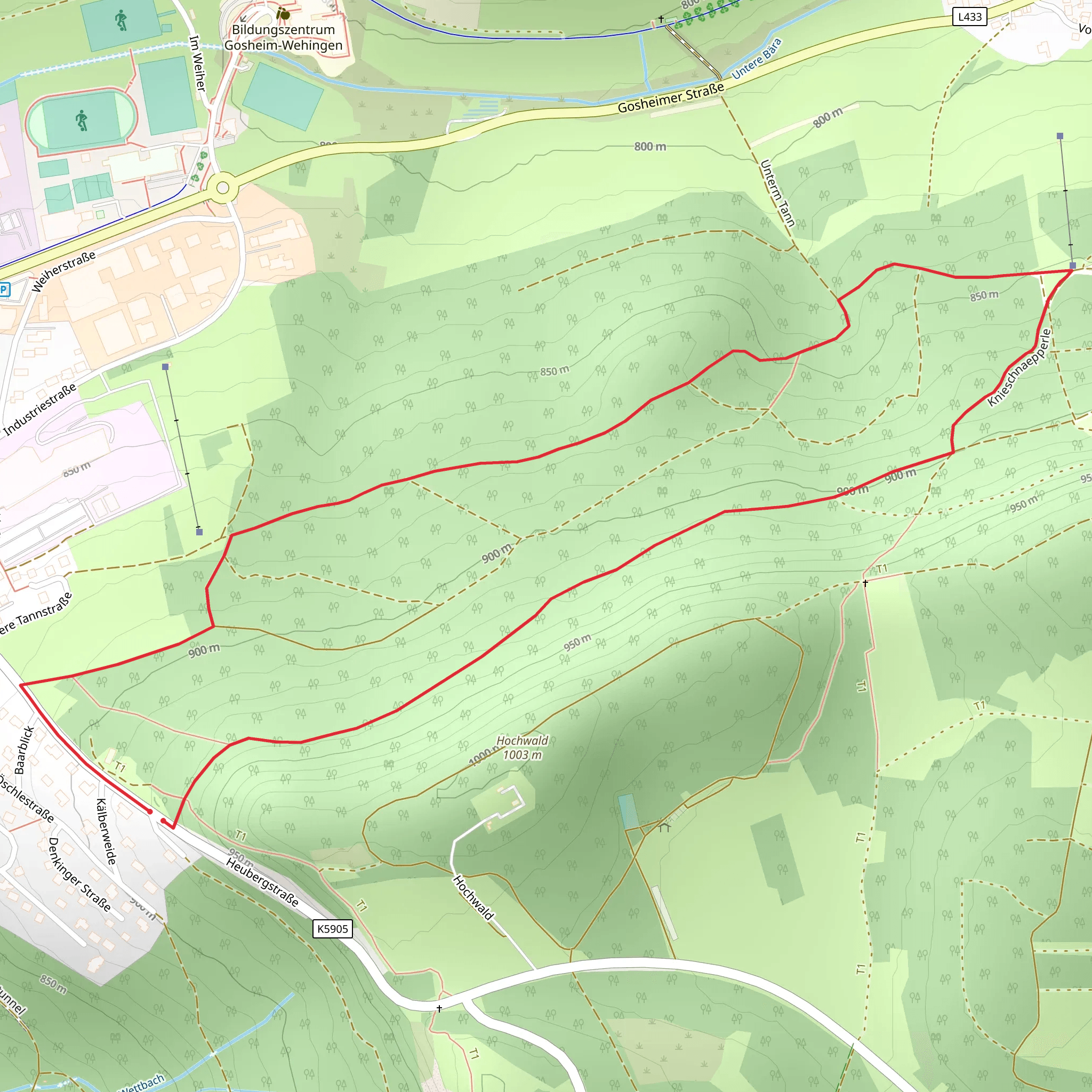 Donauberglandweg and Gosheim Loop mobile static map