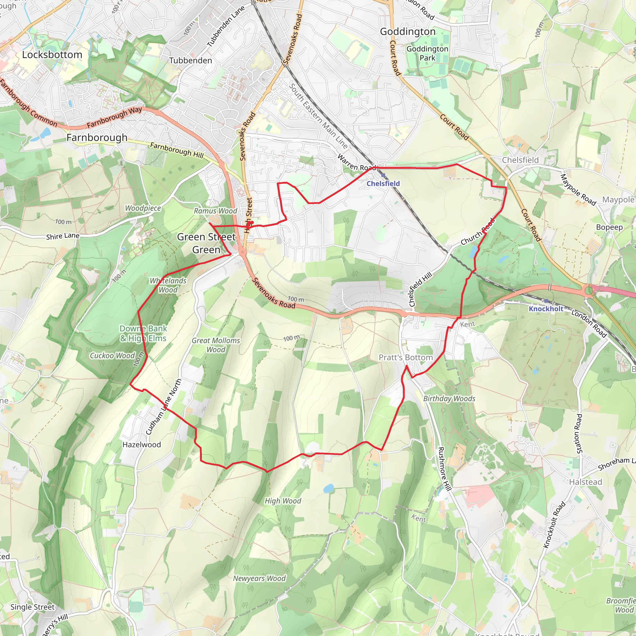 Green Street Green Circular mobile static map