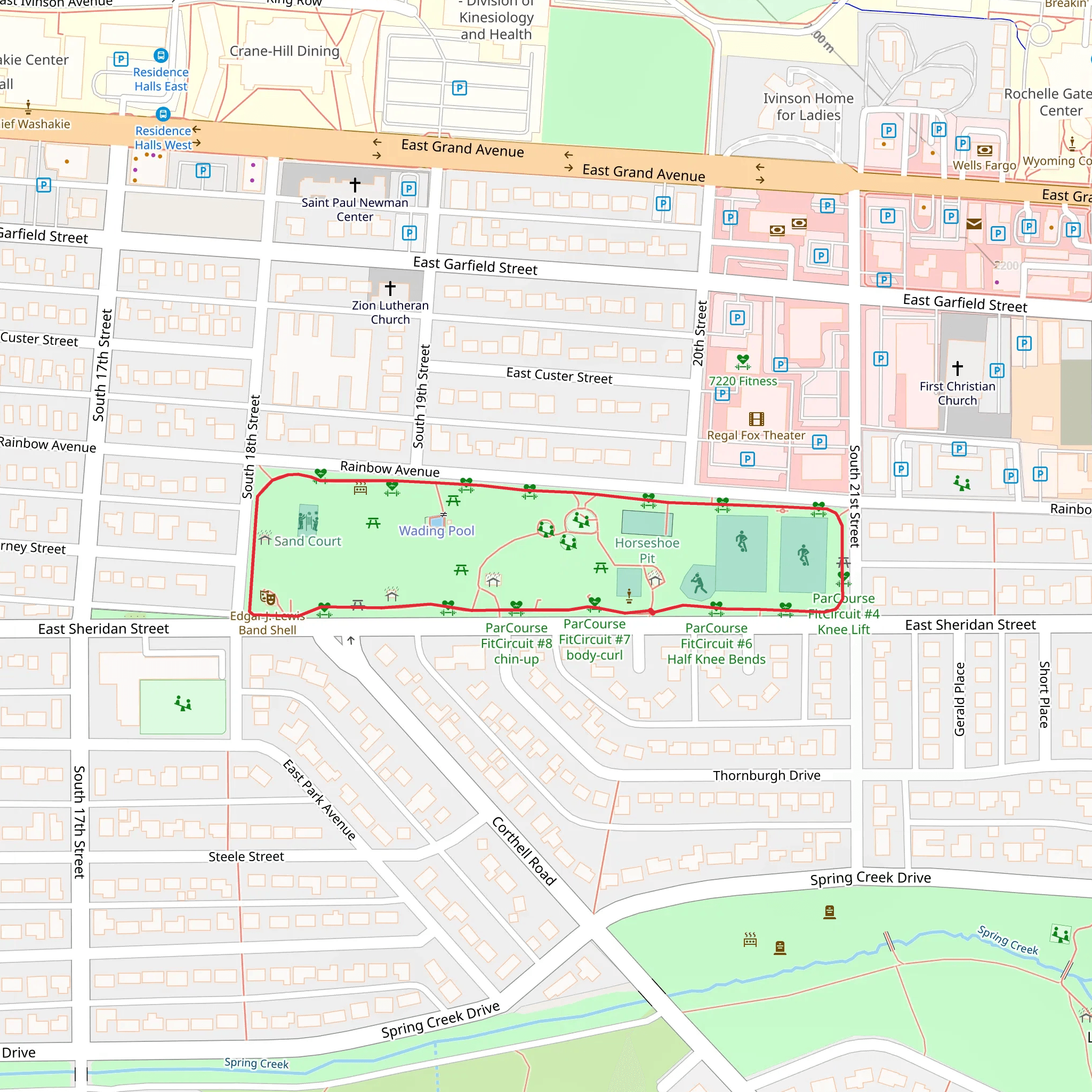 Washington Park - Horseshoe Pit Loop mobile static map