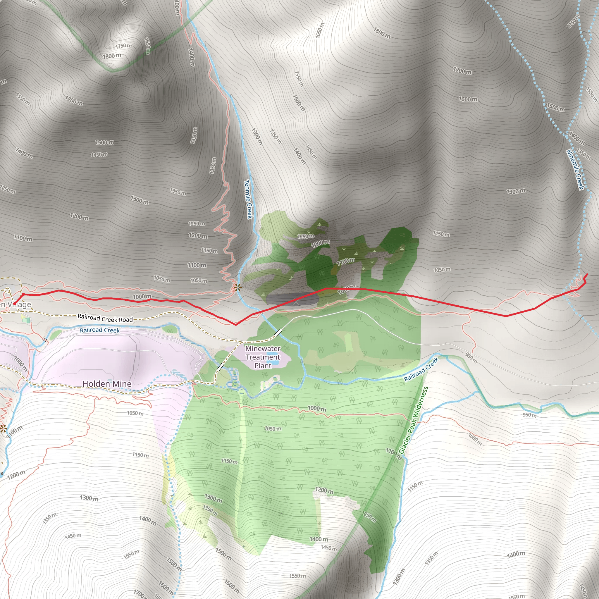 Monkey Bear Falls Trail mobile static map