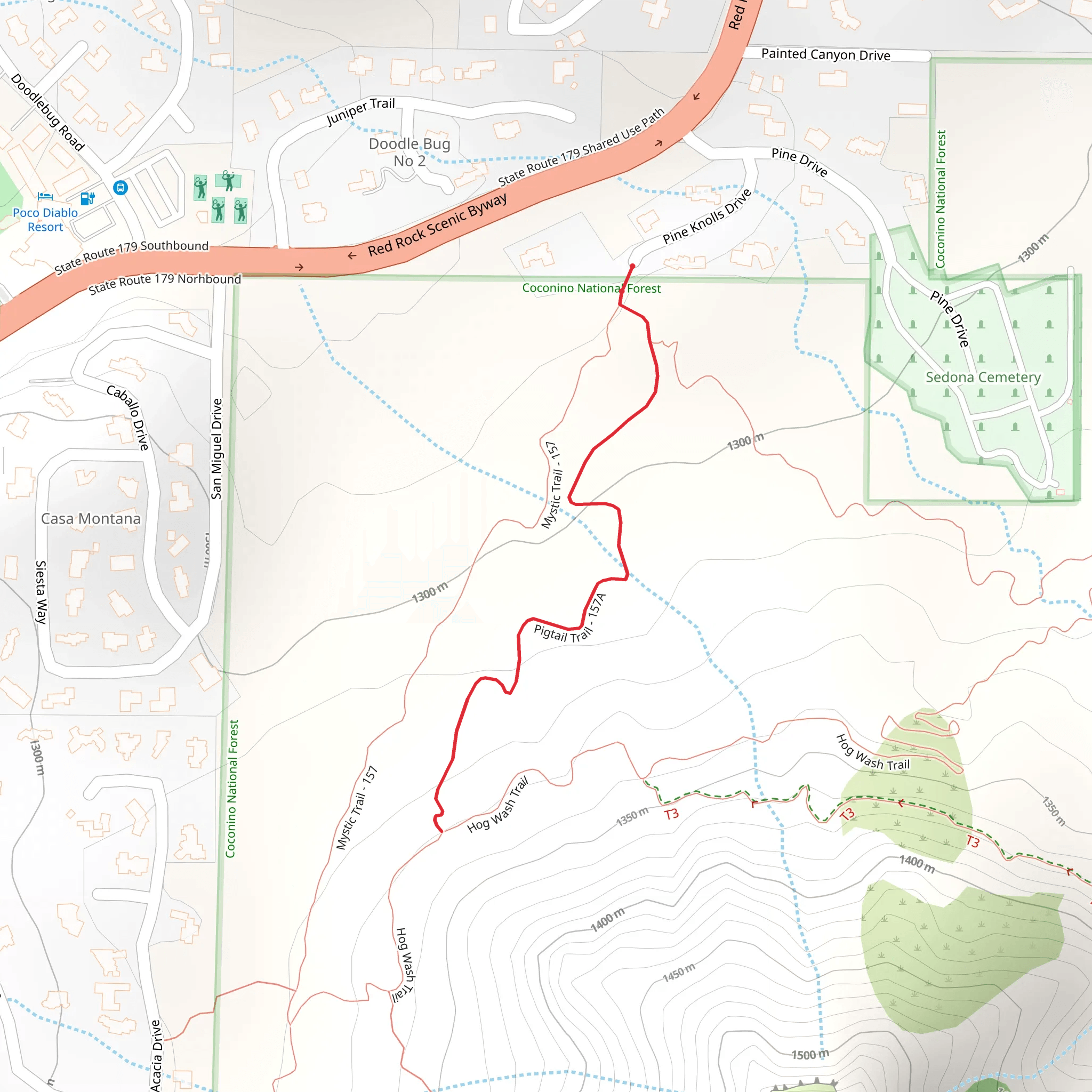 Pigtail Trail mobile static map