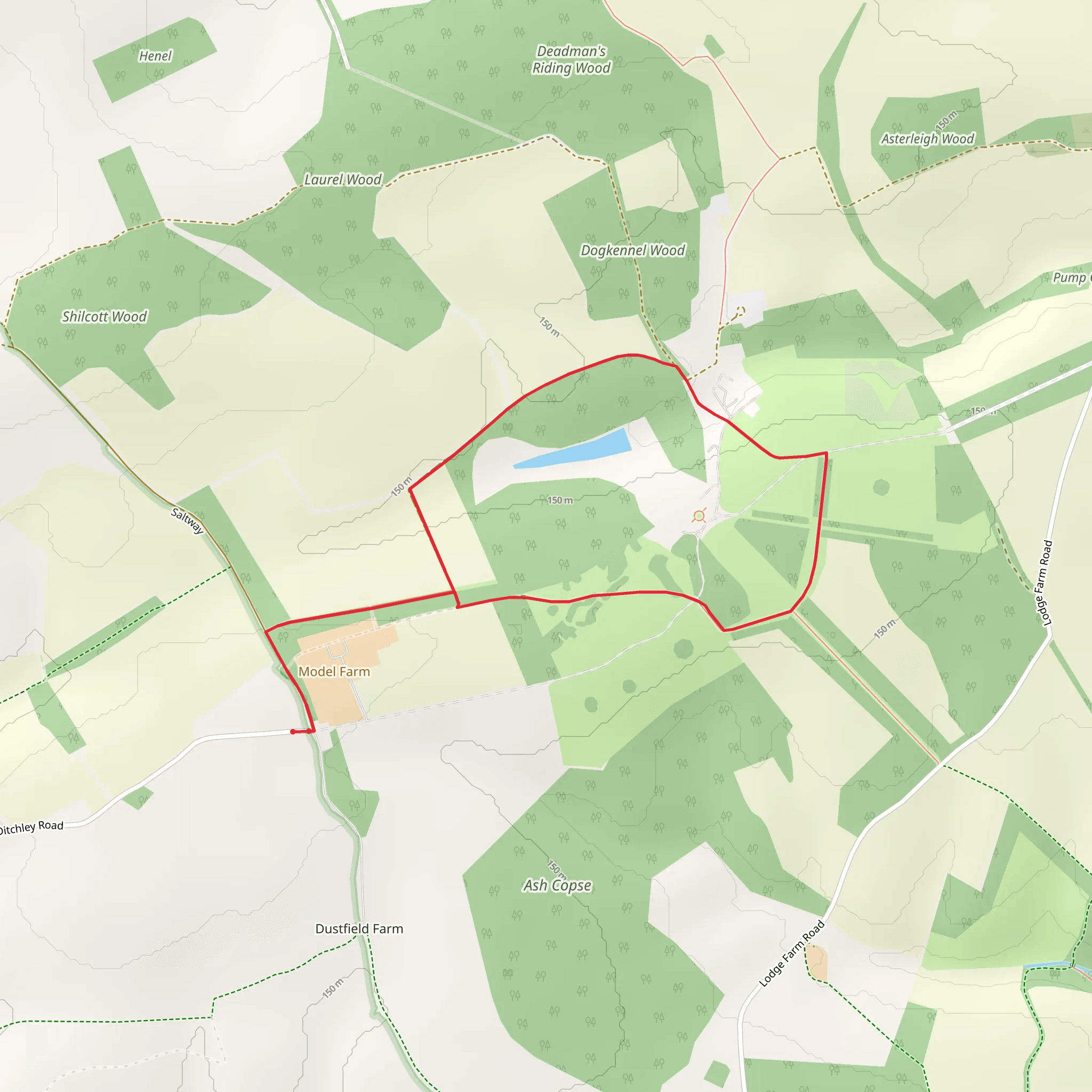 Little Park and Ditchley Park Loop mobile static map