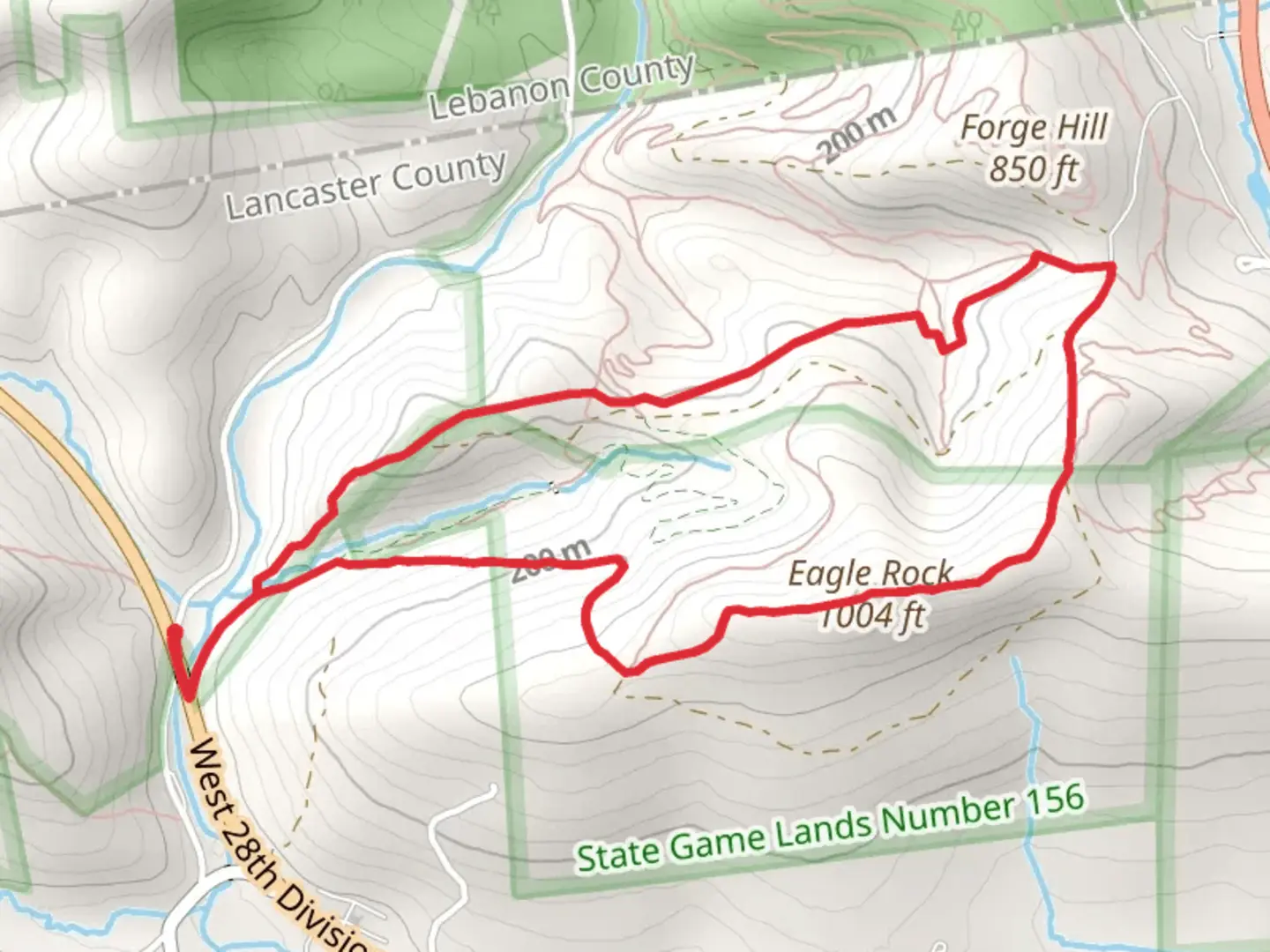 An image depicting the trail Eagle Rock Loop Trail and its surrounding area.