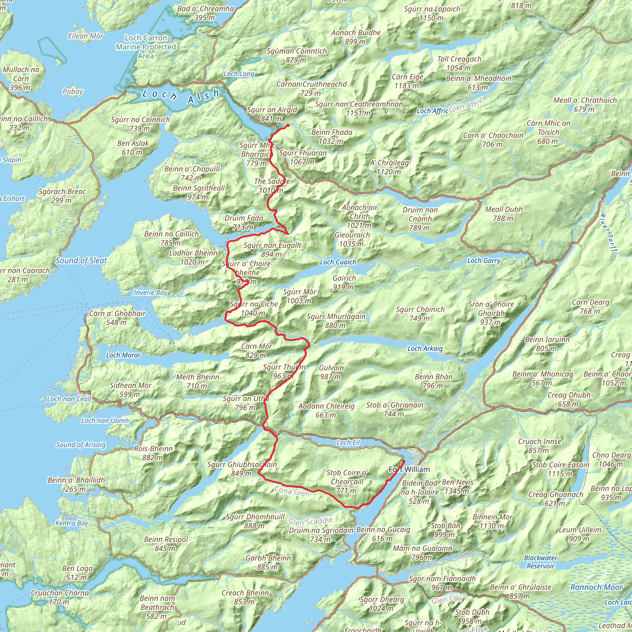 Fort William to Morvich via Cape Wrath Trail mobile static map
