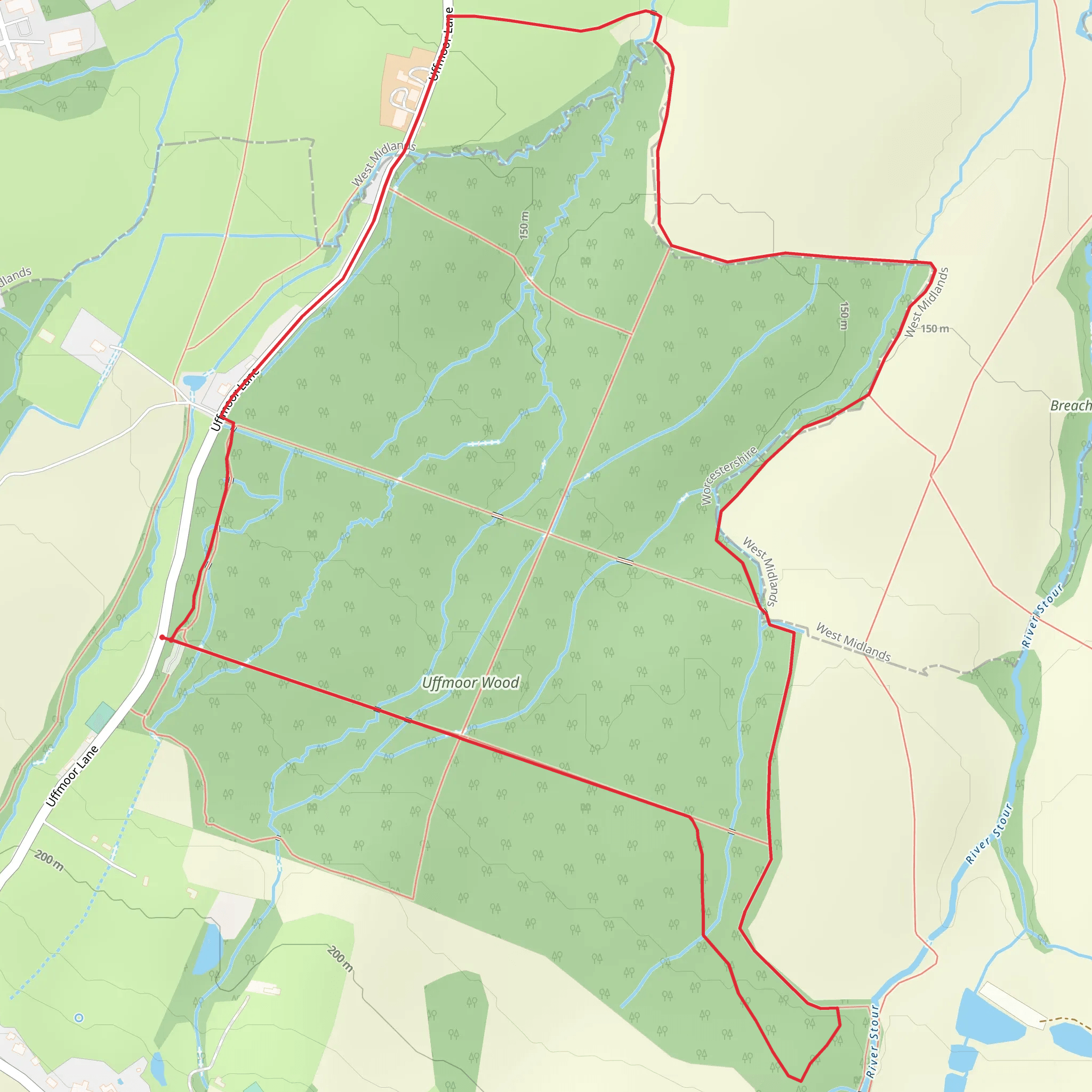 Uffmoor Wood Loop mobile static map