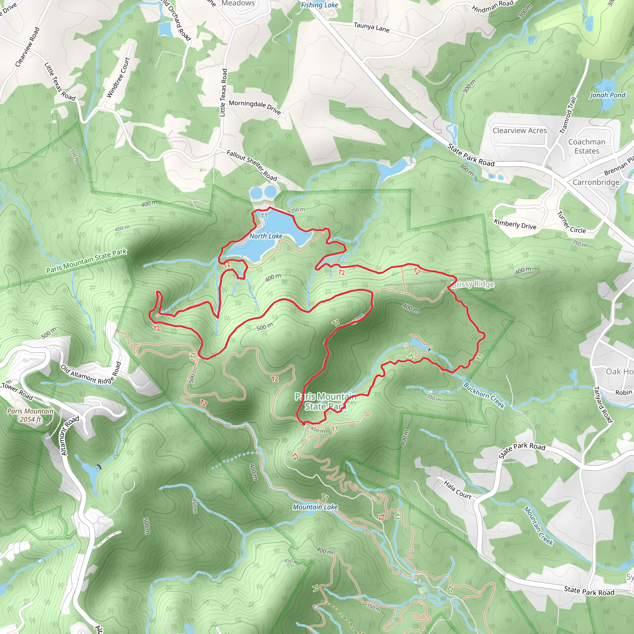 North Lake - Brissy Ridge - Kanuga - Pipsissewa Loop Trail mobile static map