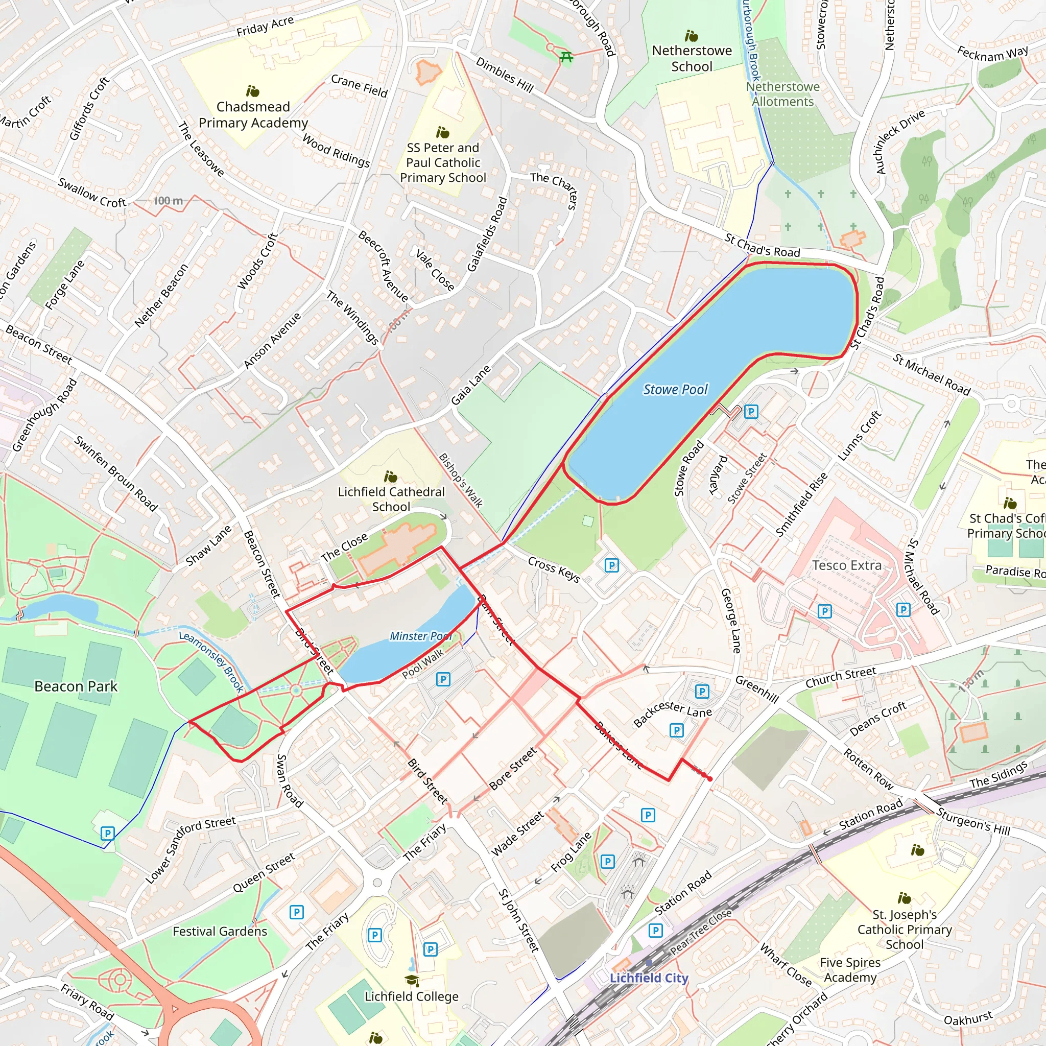 Lichfield City Walk mobile static map