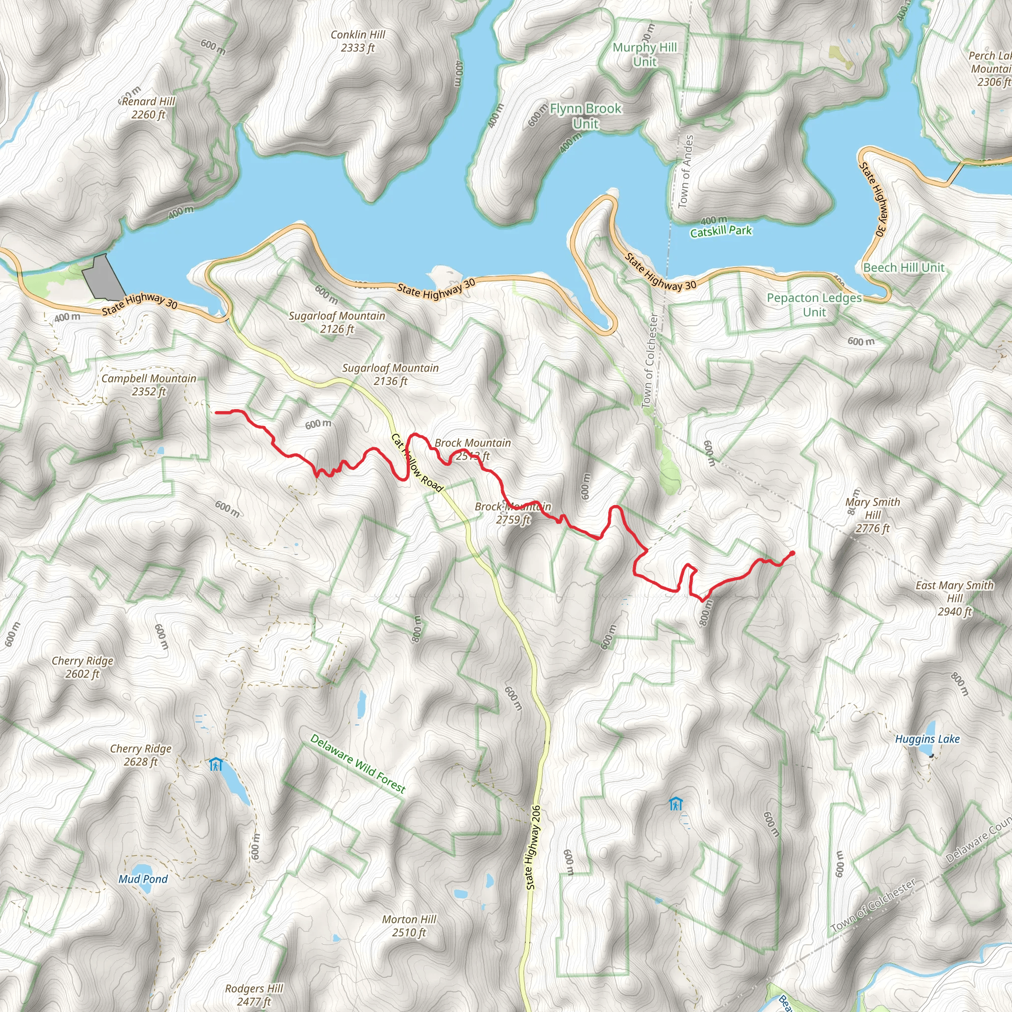 Brock Mountain Trail mobile static map