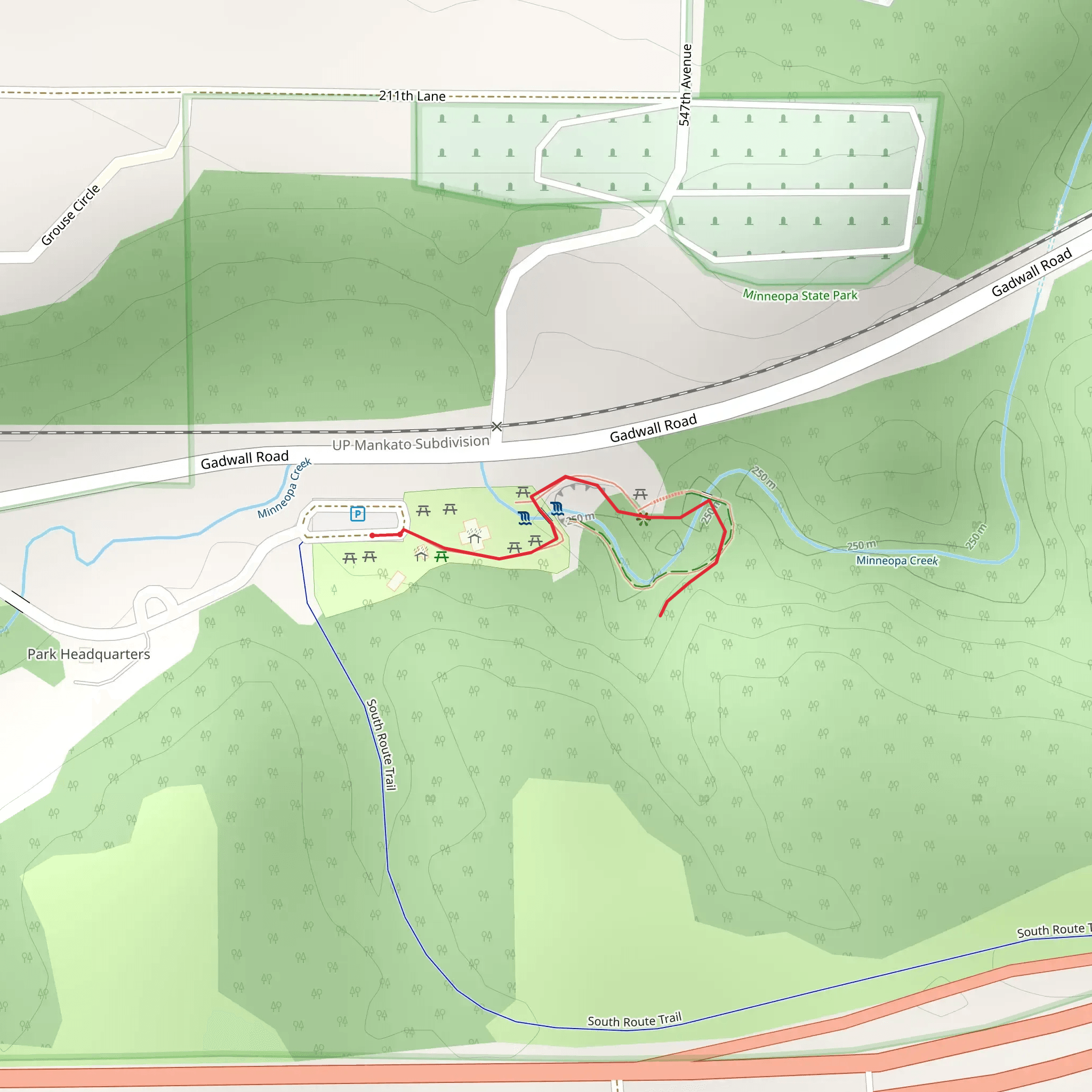 Minneopa Creek mobile static map