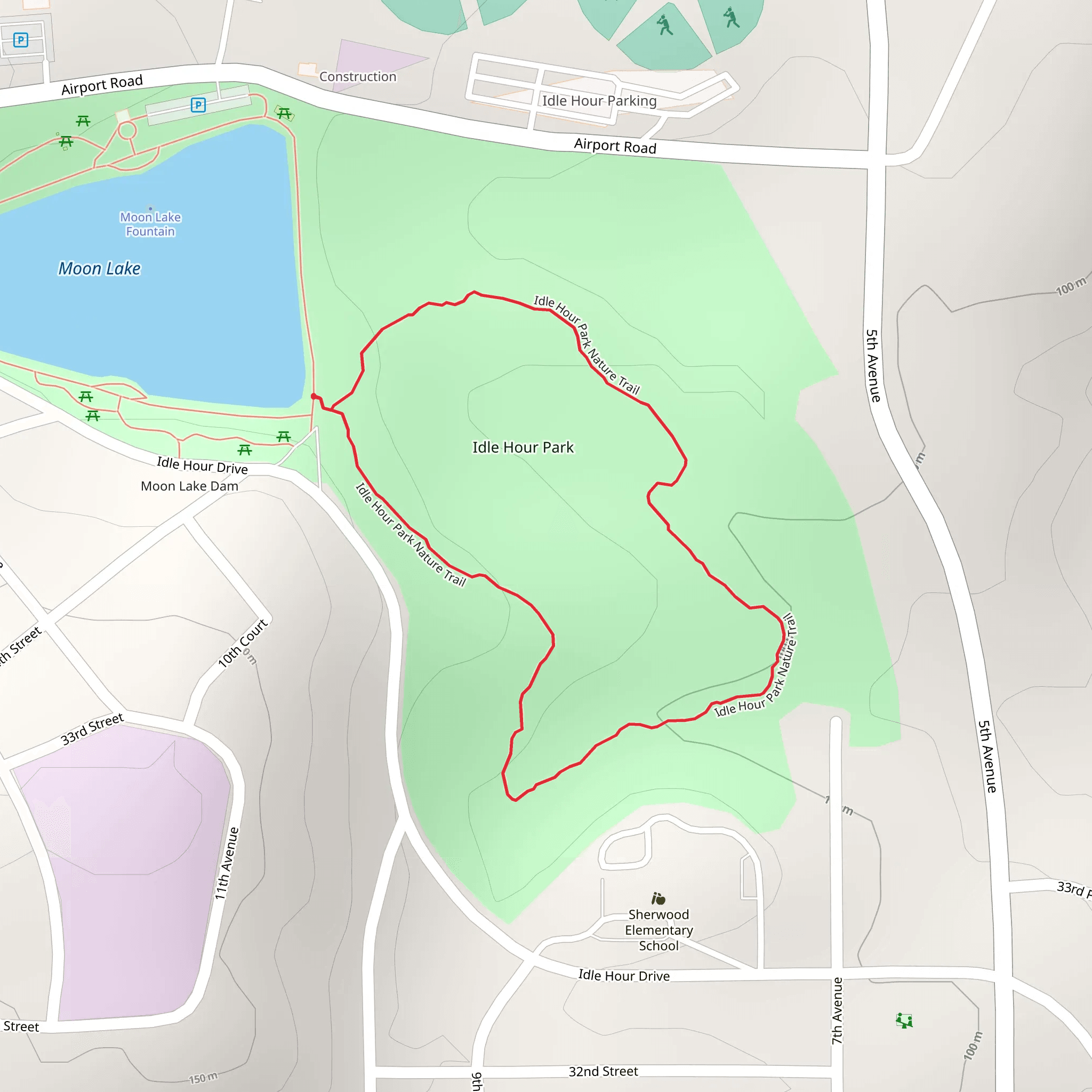 Idle Hour Park Nature Loop Trail mobile static map