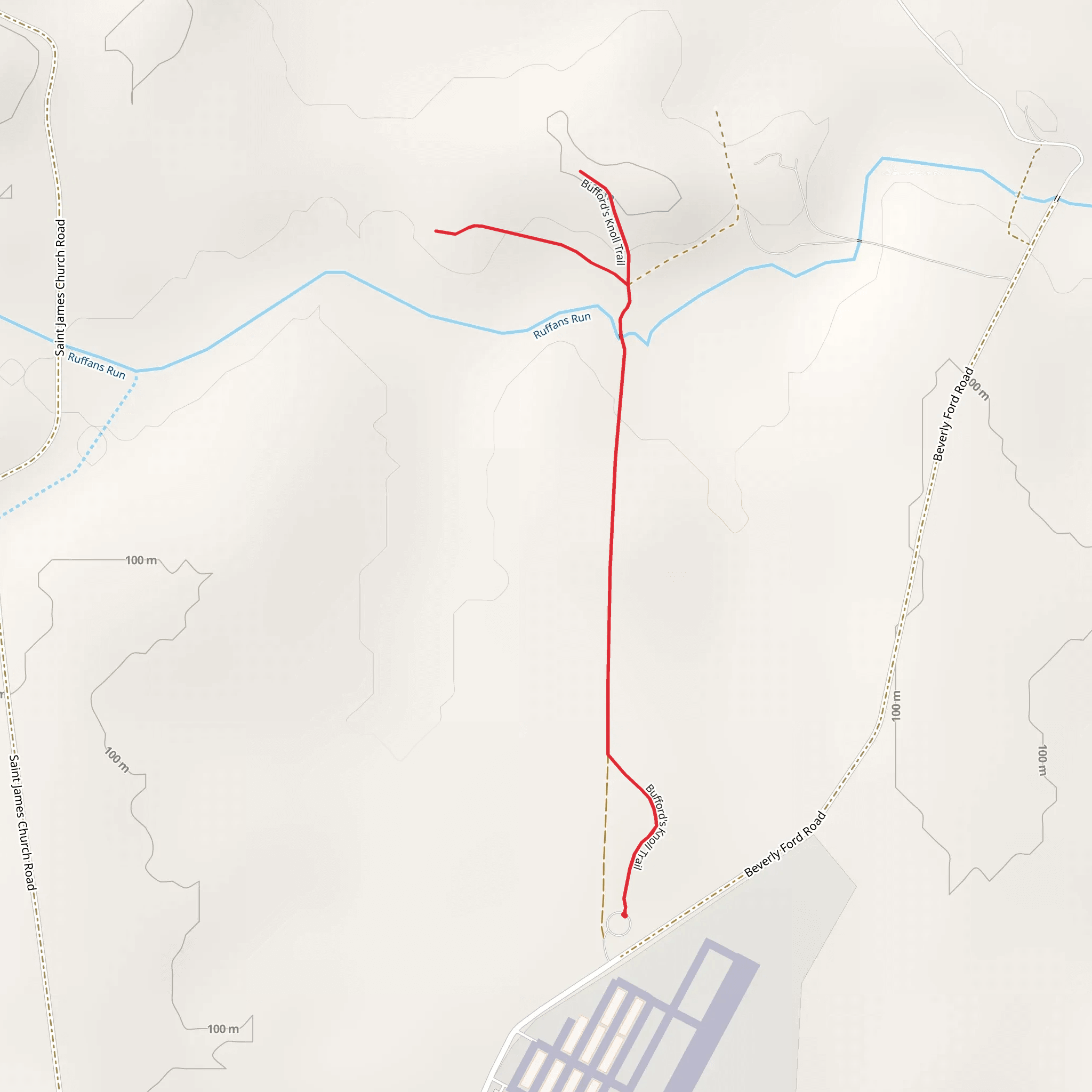 Bufford's Knoll Trail mobile static map