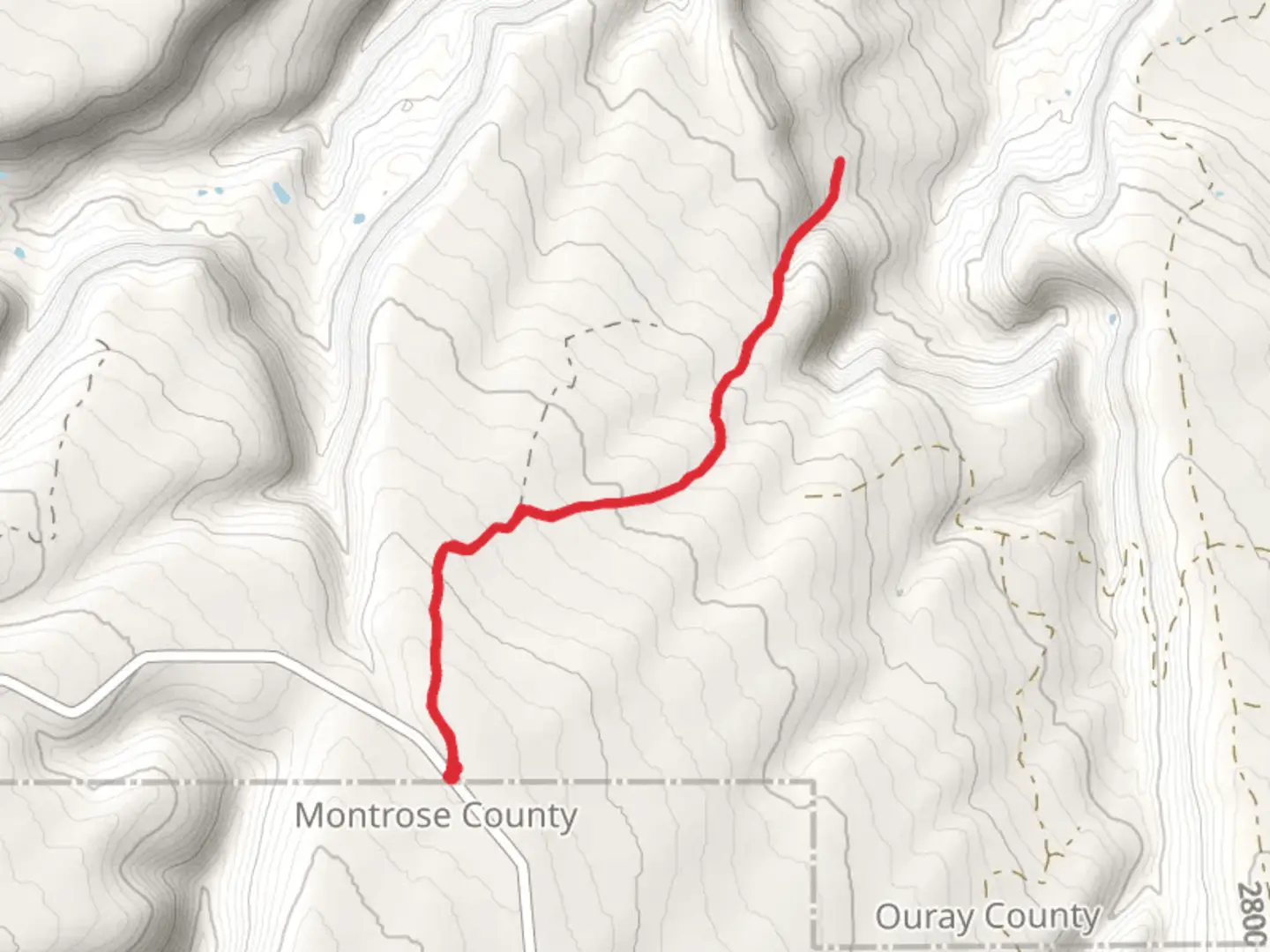 An image depicting the trail Dented Door Trail and its surrounding area.