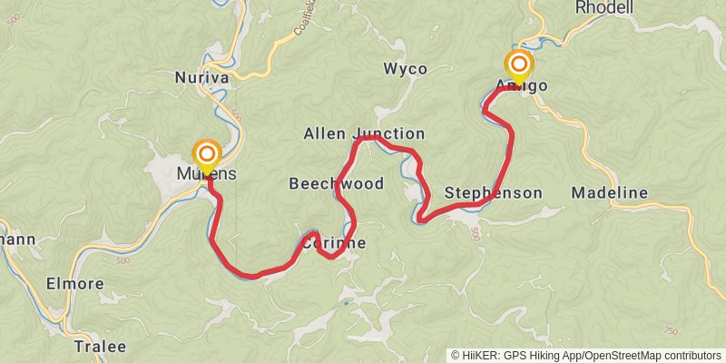 Great Eastern Trail (Incomplete) stage 97 Map
