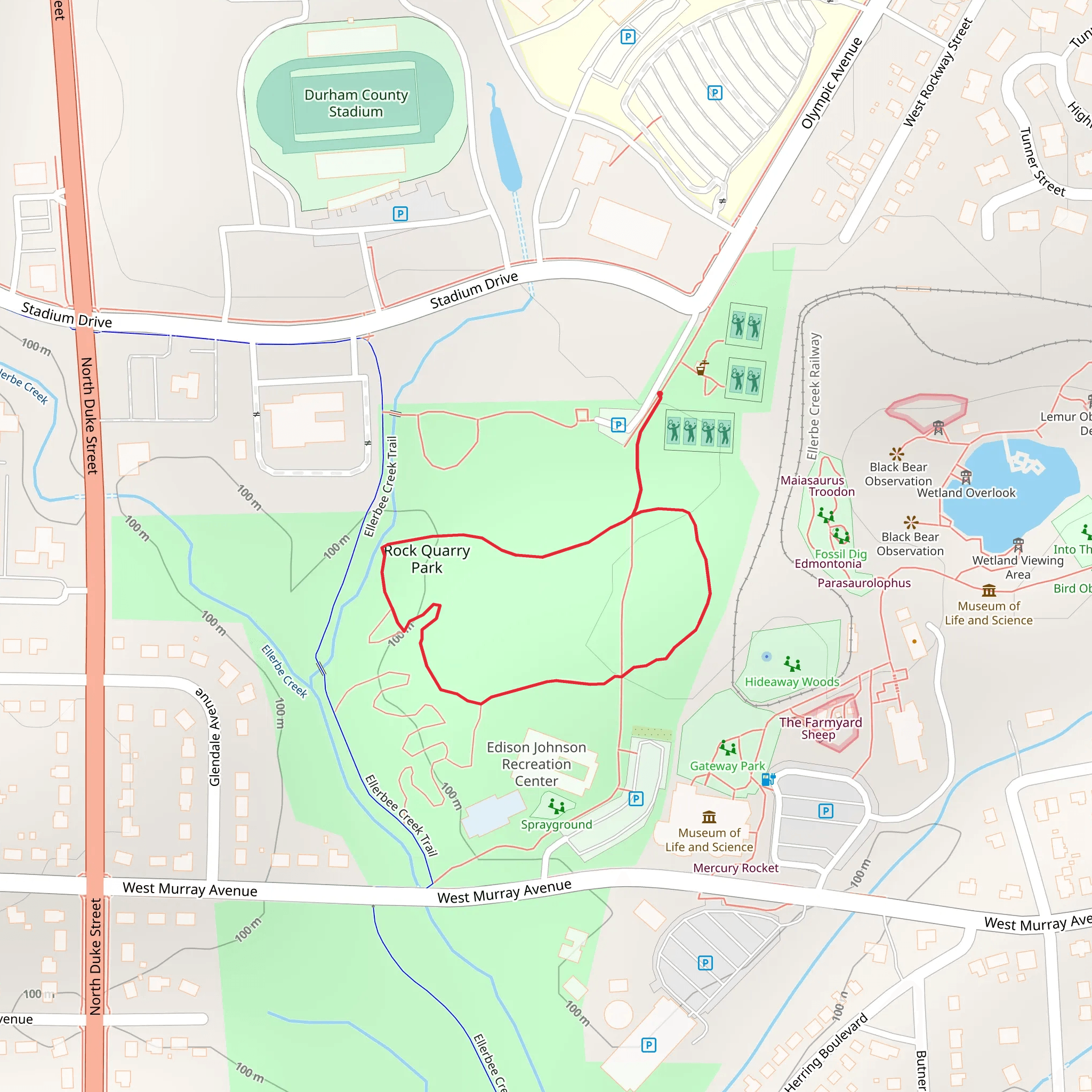 Rock Quarry Park Loop mobile static map