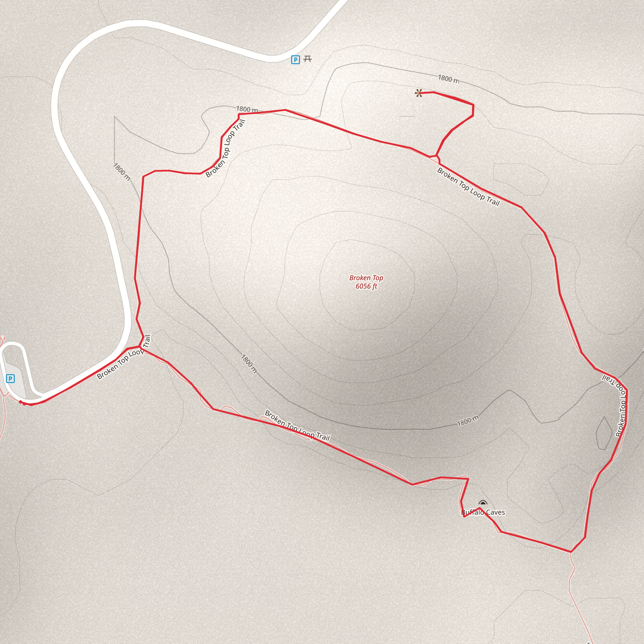 Broken Top Loop Trail mobile static map