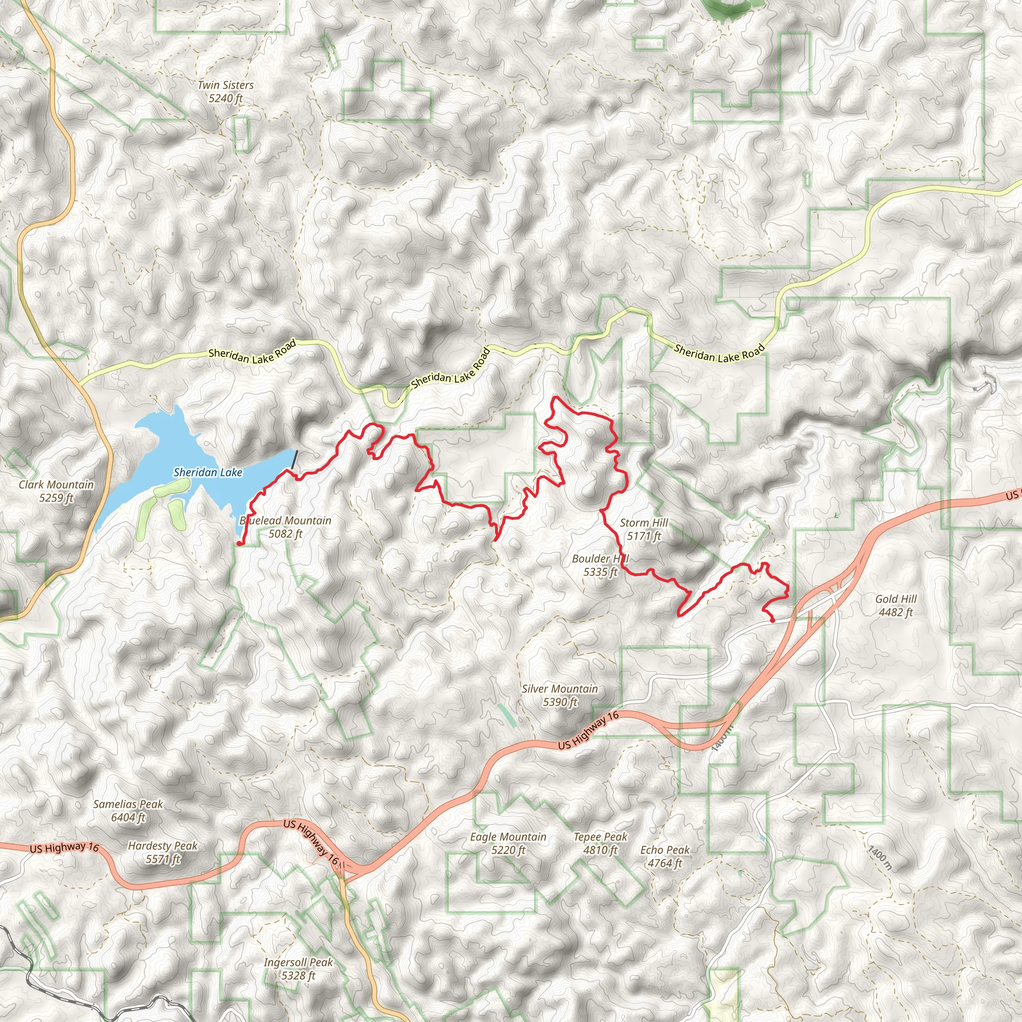 Storm Hill via Flume Trail mobile static map