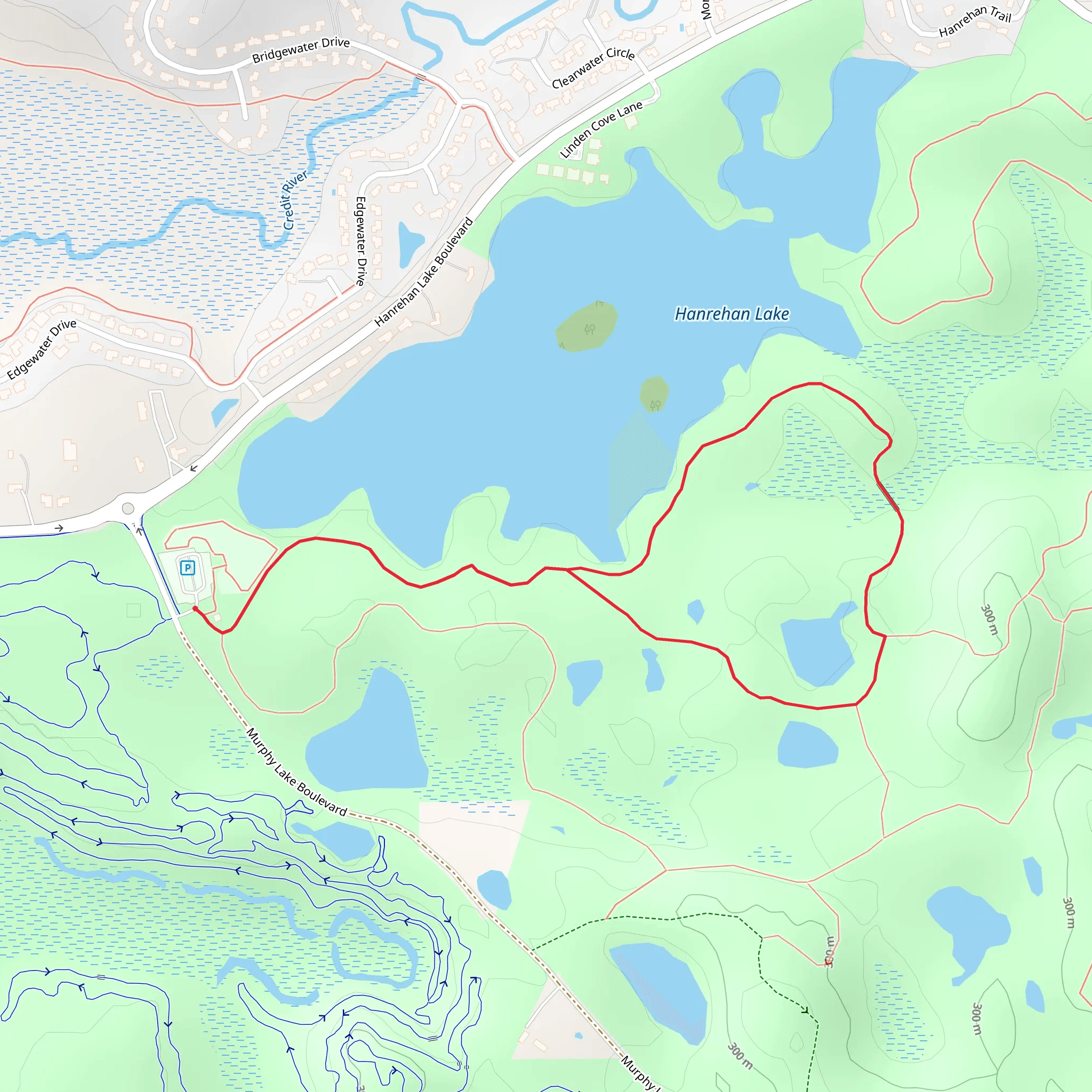 Hanrehan Lake East Shore Loop mobile static map