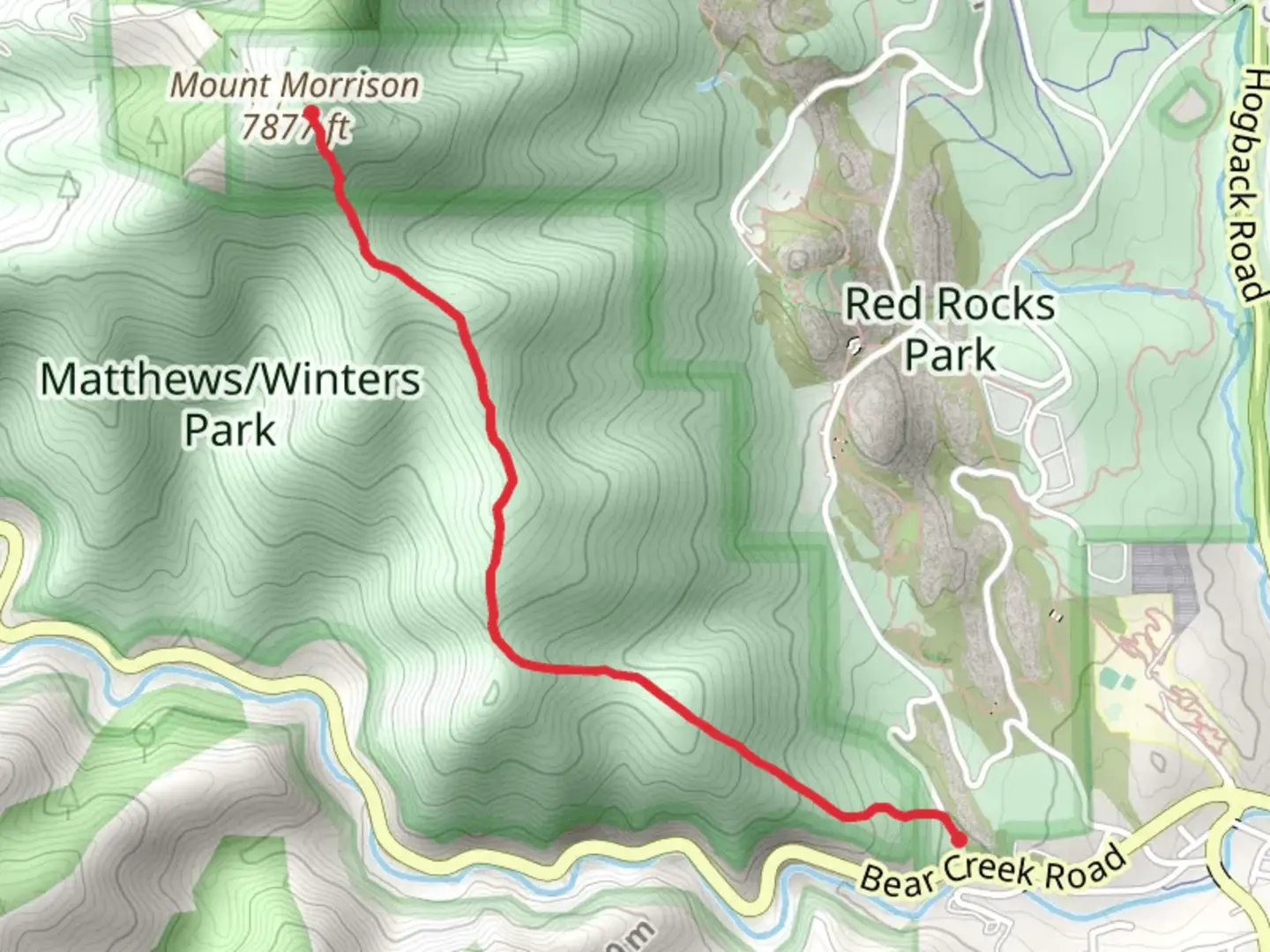 An image depicting the trail Mount Morrison Trail and its surrounding area.