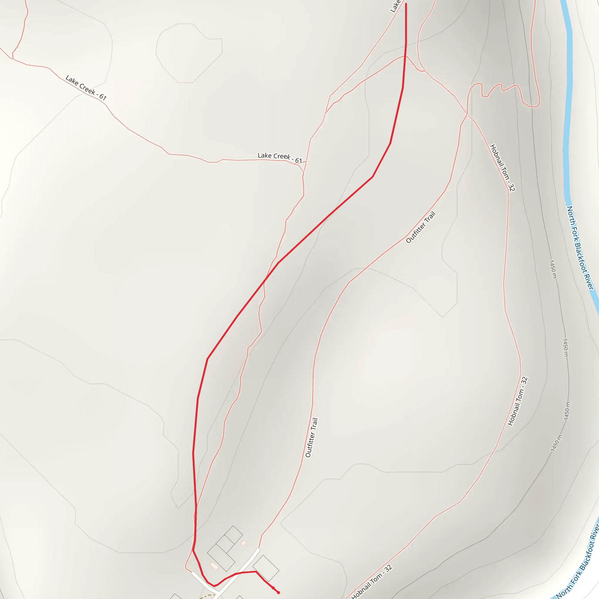 Lake Creek Outfitter Tie Trail mobile static map