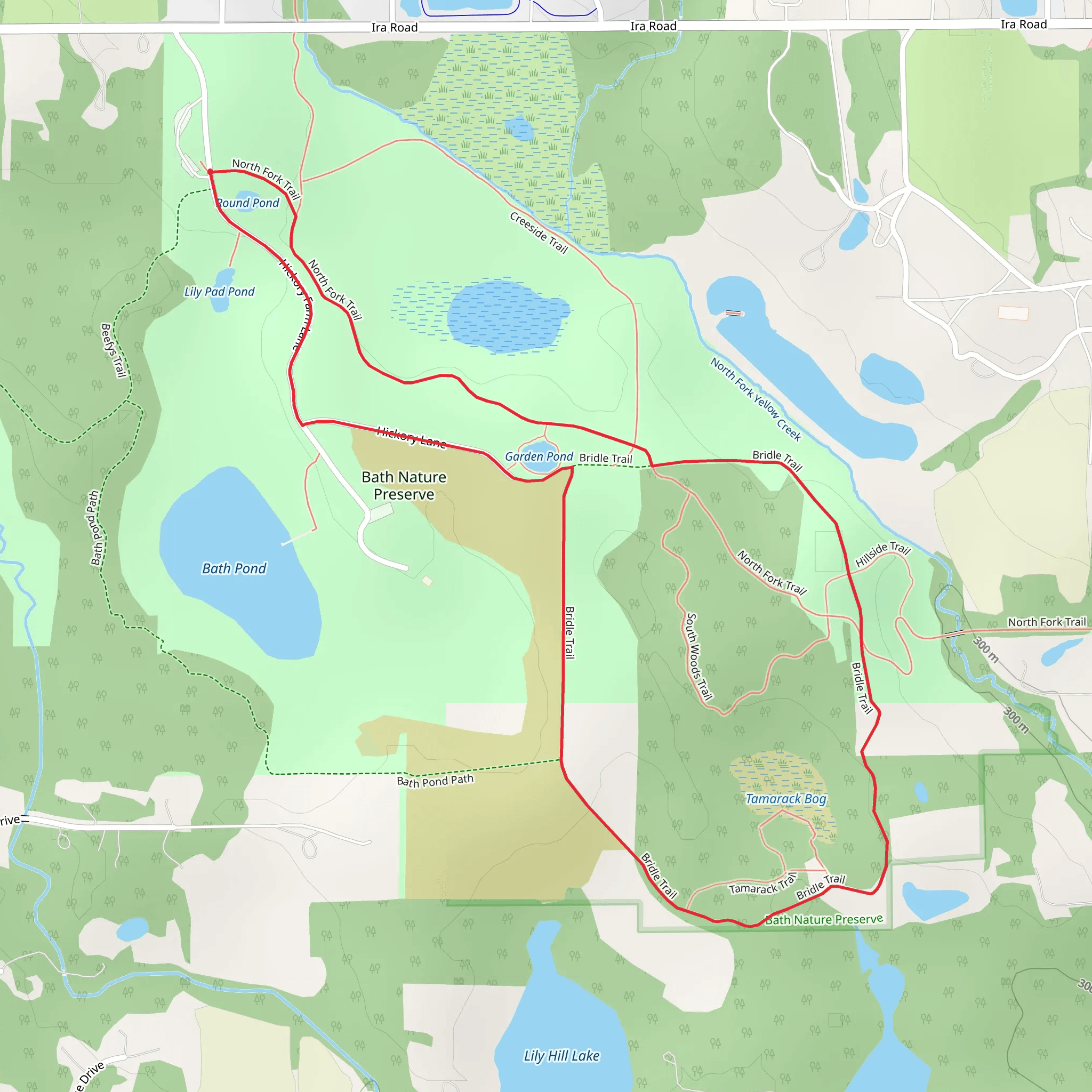 North Fork and Bridal Loop Trail mobile static map