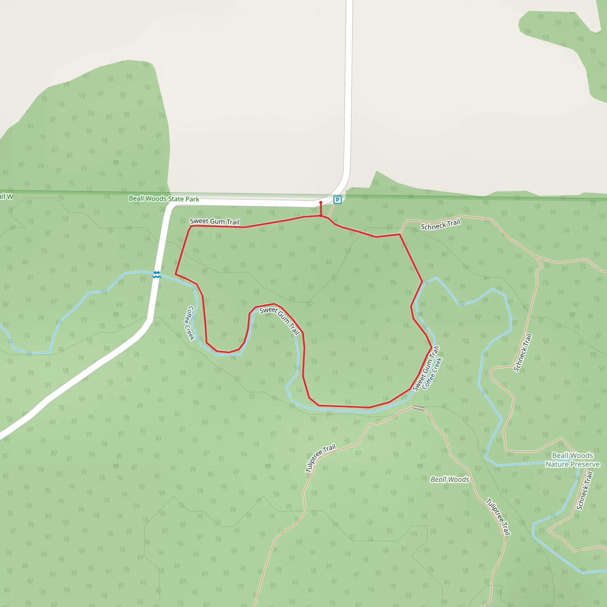 Sweet Gum Loop Trail mobile static map